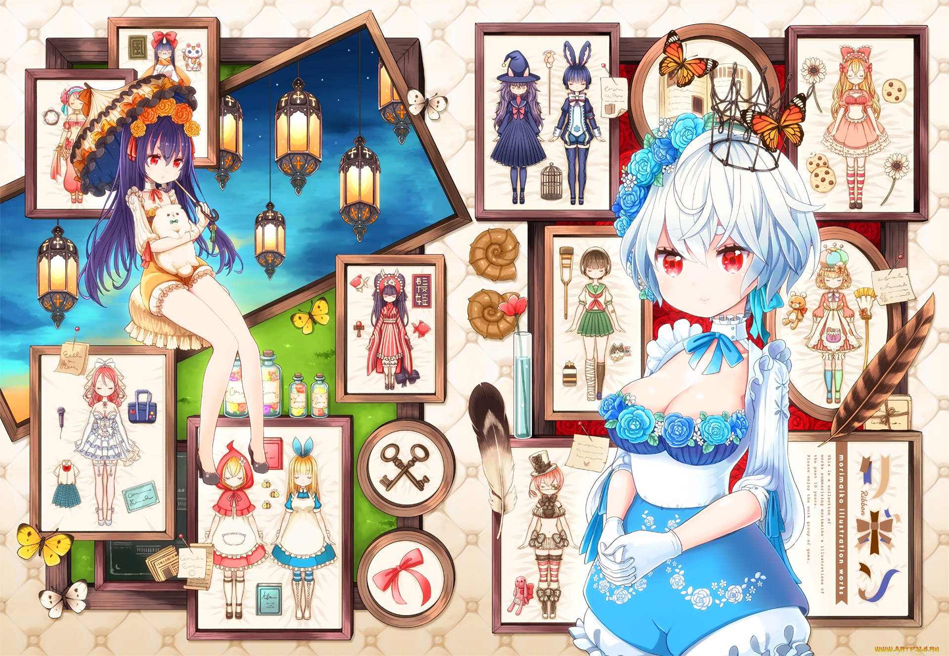 аниме, unknown, , другое, девушка, фон, взгляд