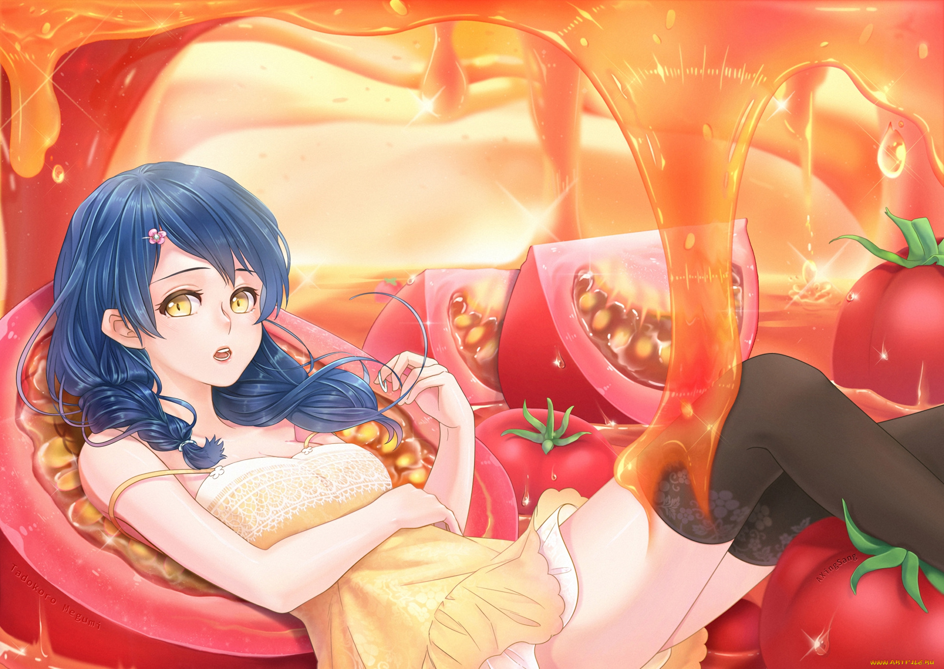 аниме, shokugeki, no, soma, девушка, фон, взгляд