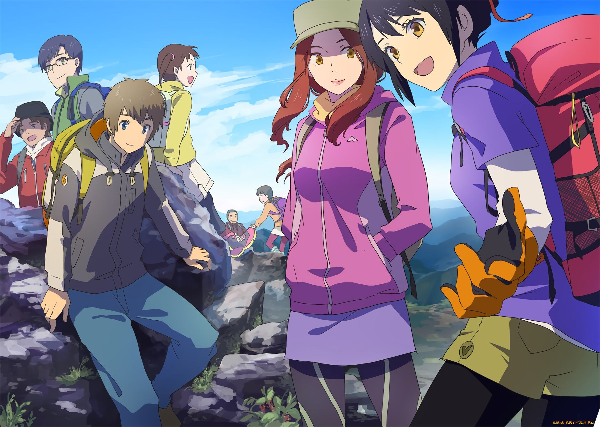 аниме, kimi, no, na, wa, фон, взгляд, девушки