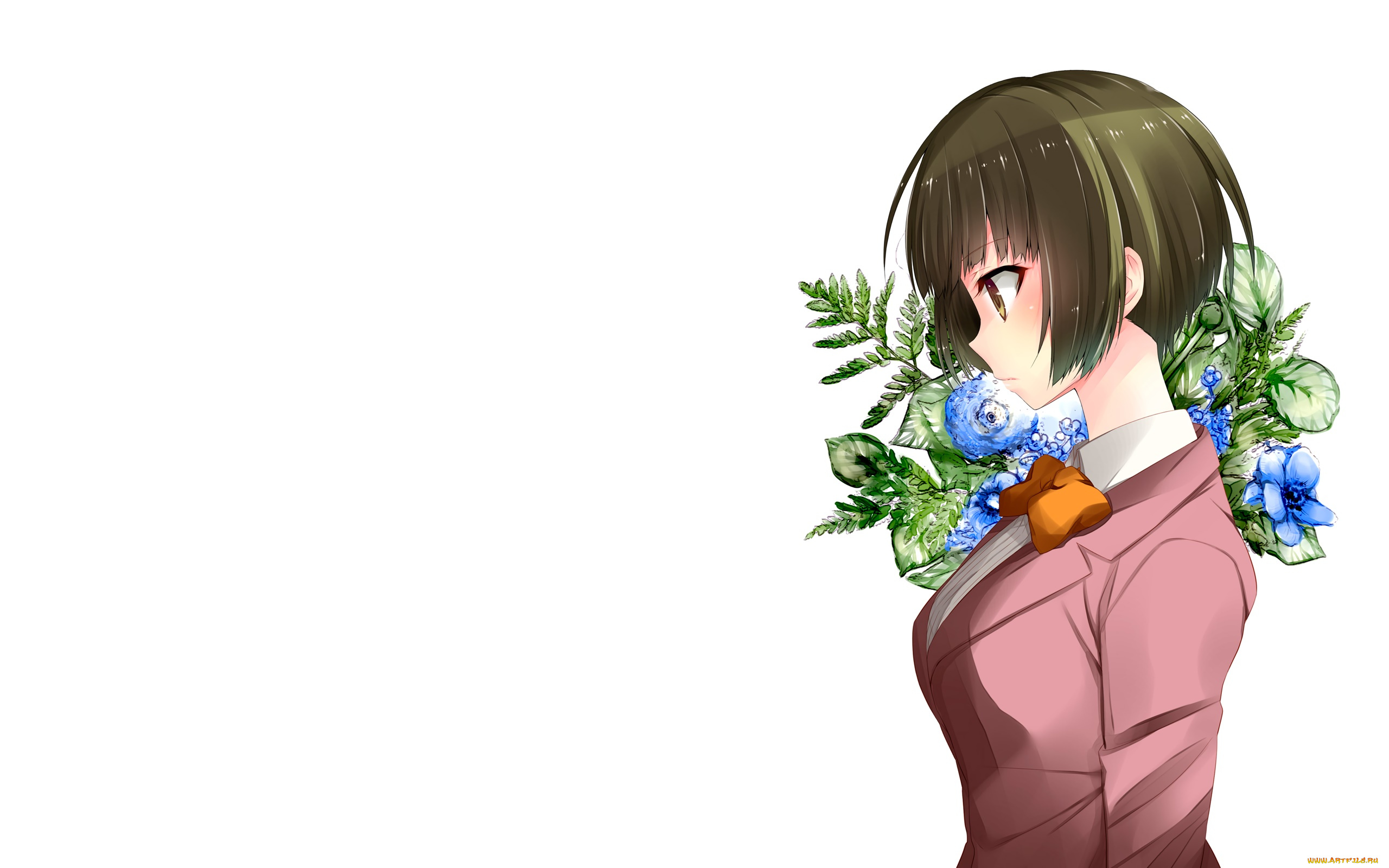 uq, holder, аниме, девушка, взгляд, фон