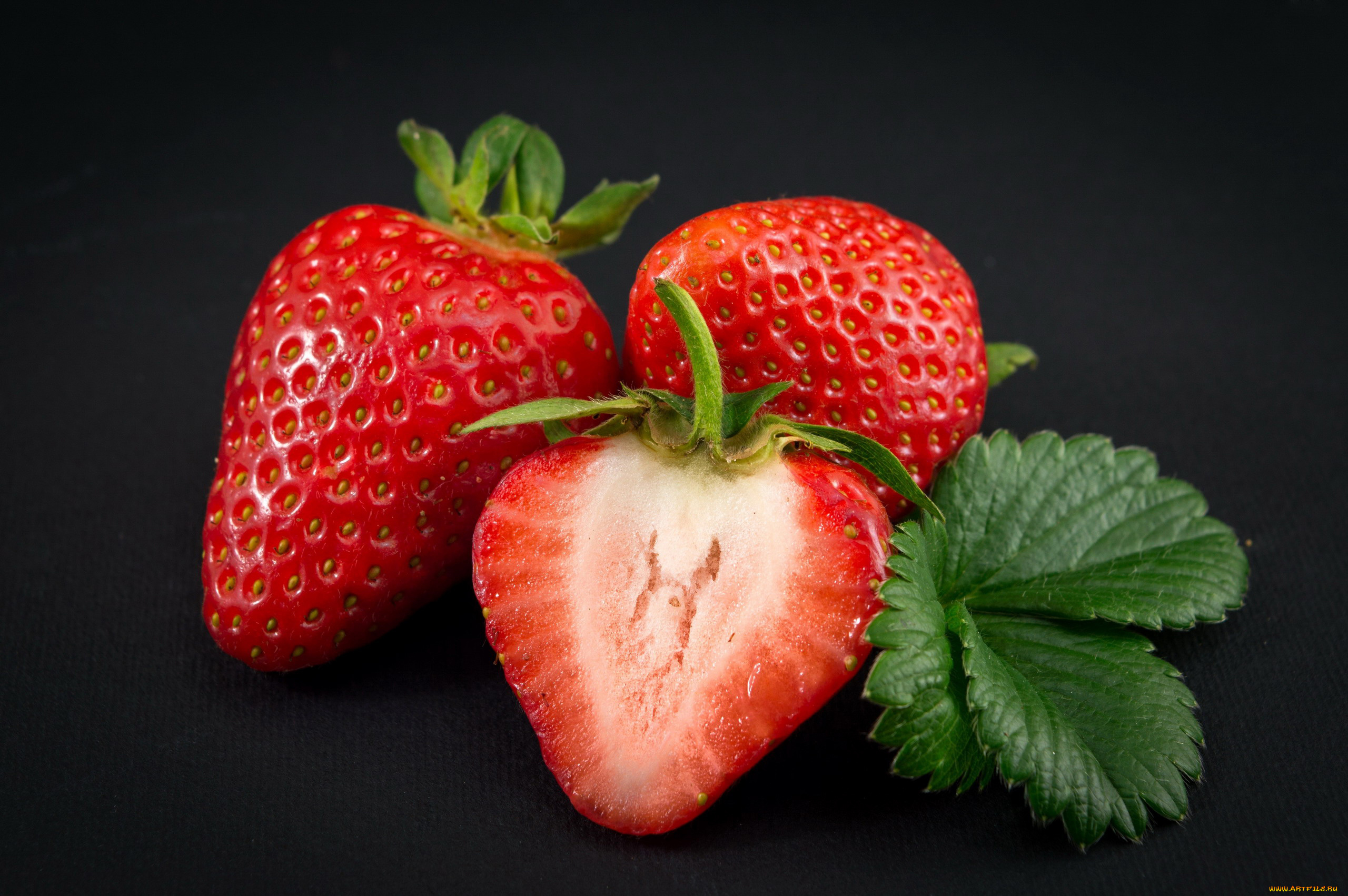 еда, клубника, , земляника, ягоды, трио