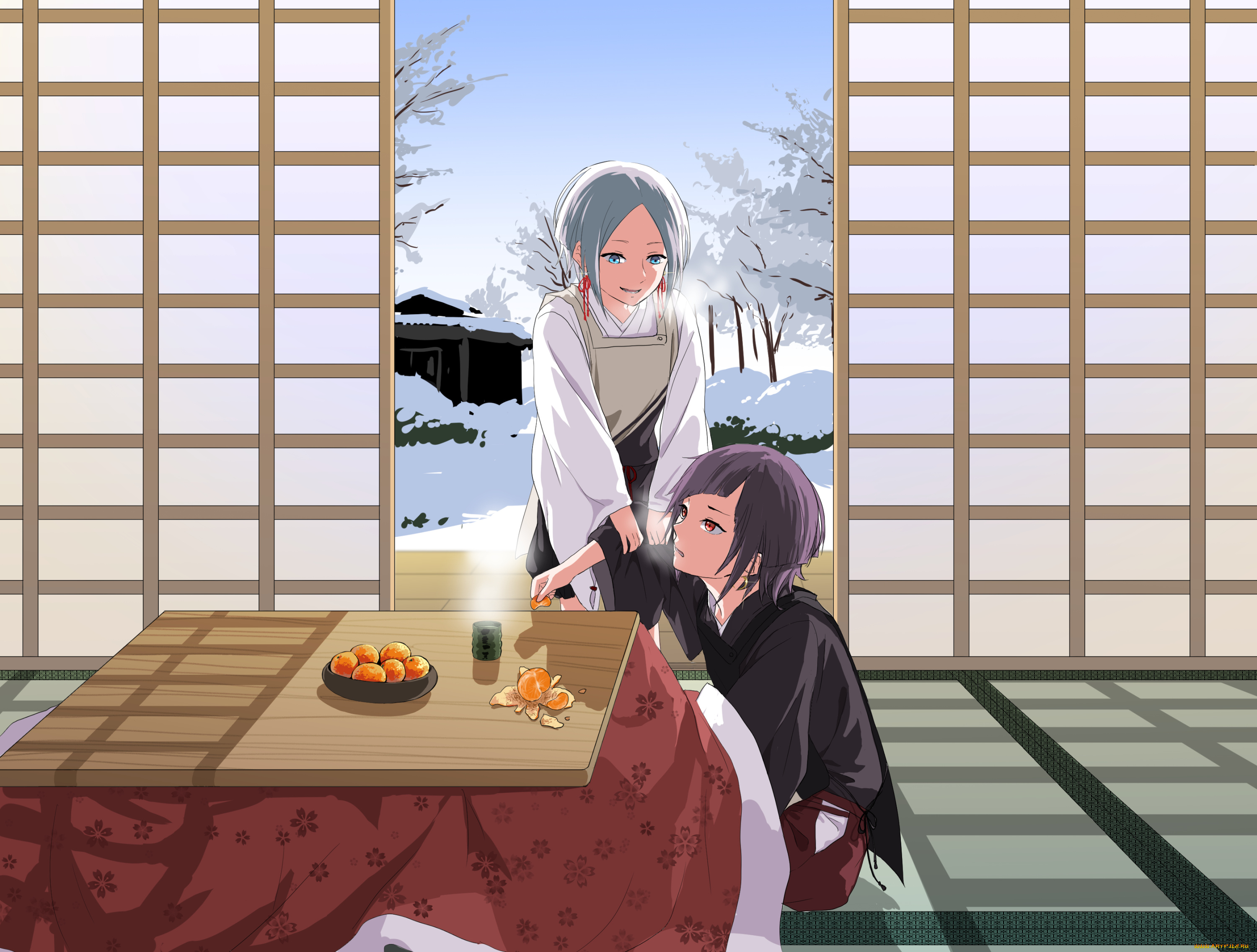 аниме, unknown, , другое, девушка, взгляд, фон