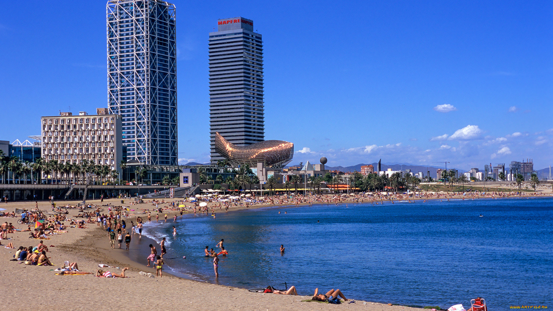 barcelona, beach, города, барселона, , испания, простор