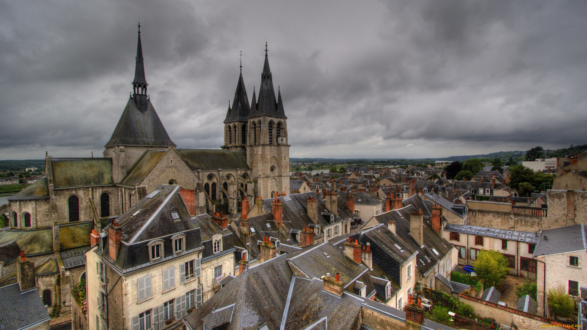 blois, города, -, панорамы, простор