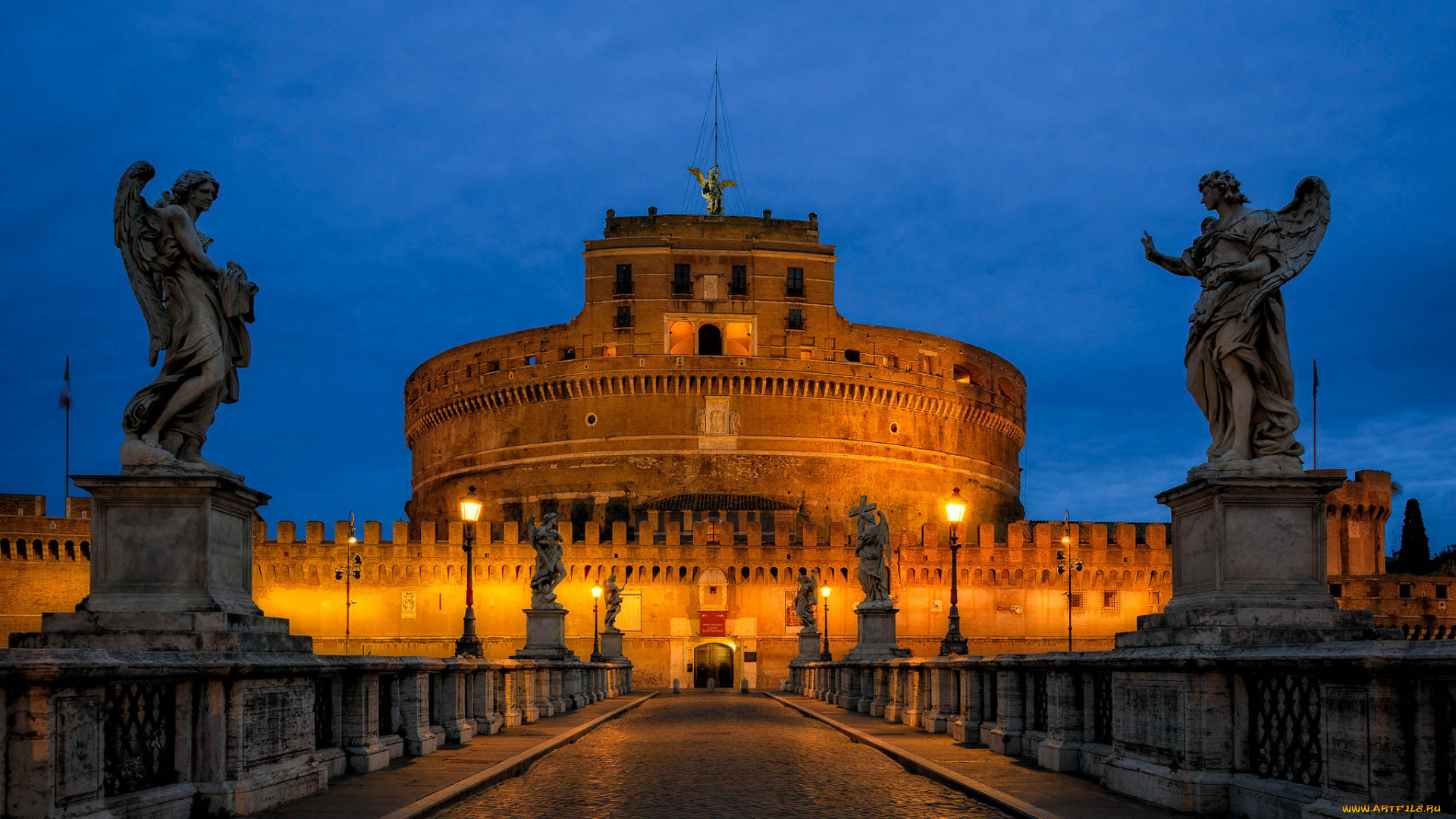castel, sant`angelo, in, rome, города, рим, , ватикан, , италия, простор