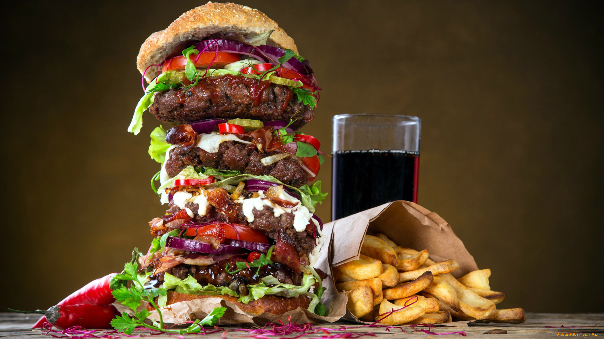 еда, бутерброды, , гамбургеры, , канапе, кола, гамбургер, картофель