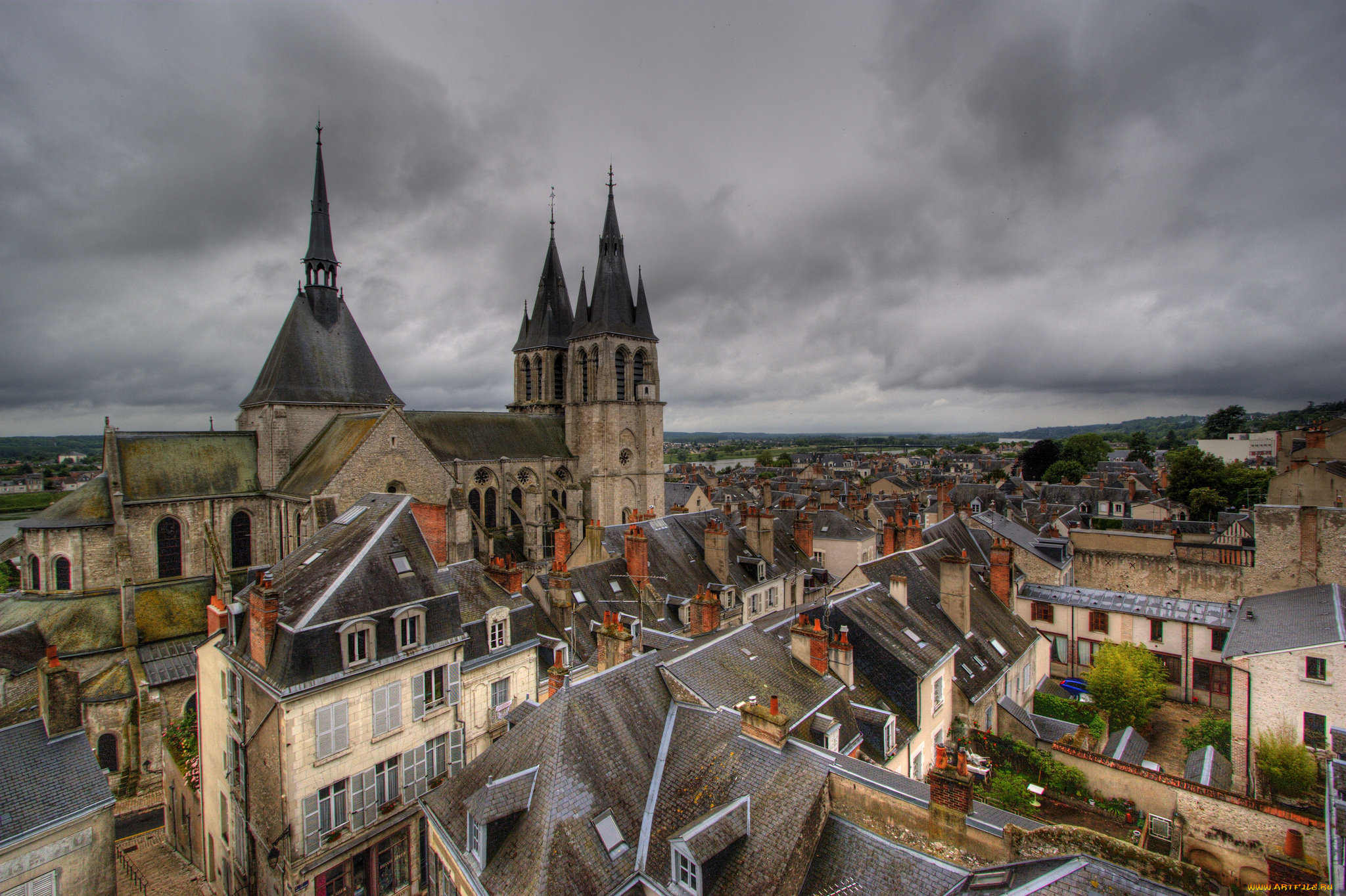 blois, города, -, панорамы, простор