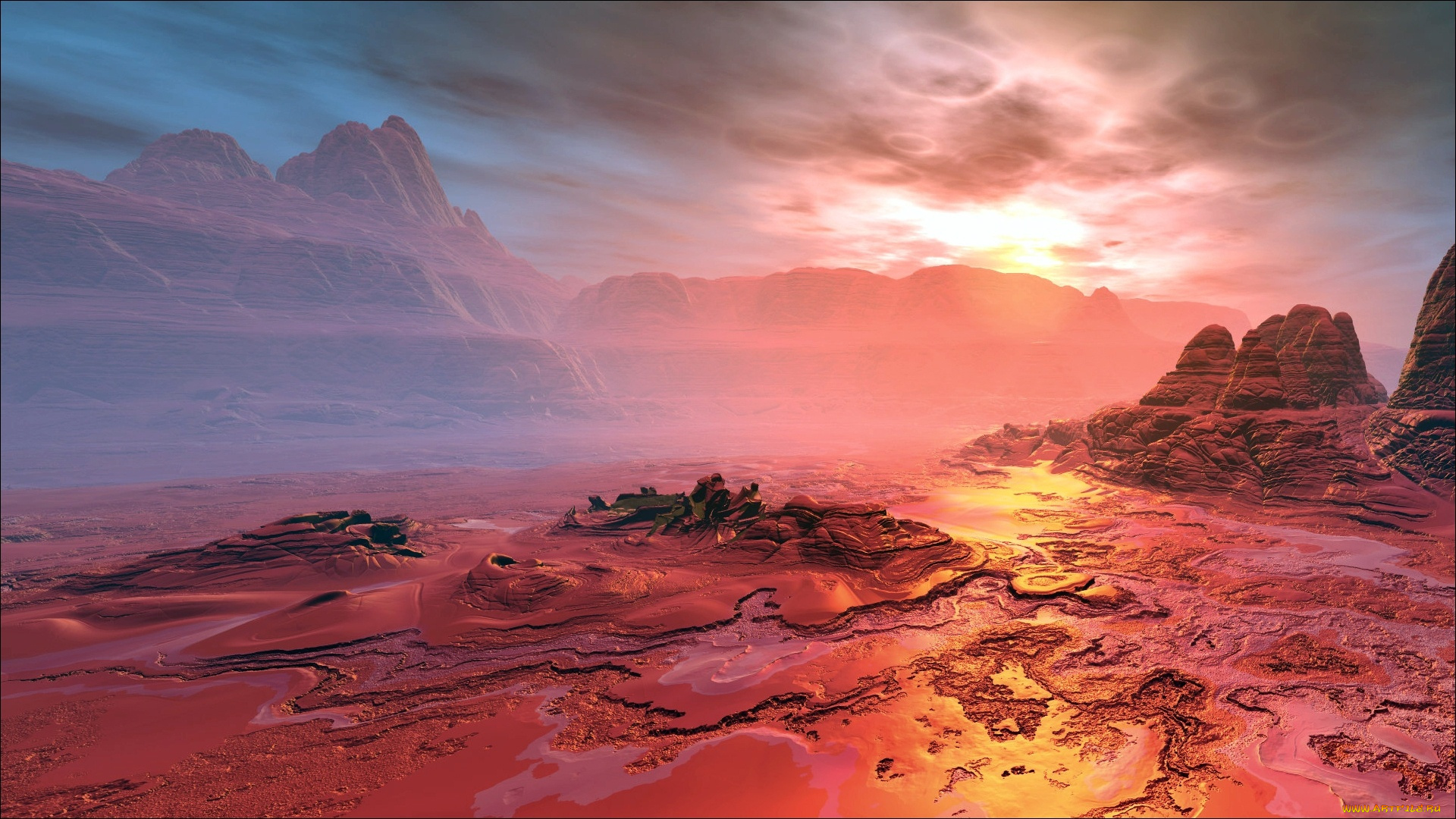 3д, графика, природа, , nature, landscape, space