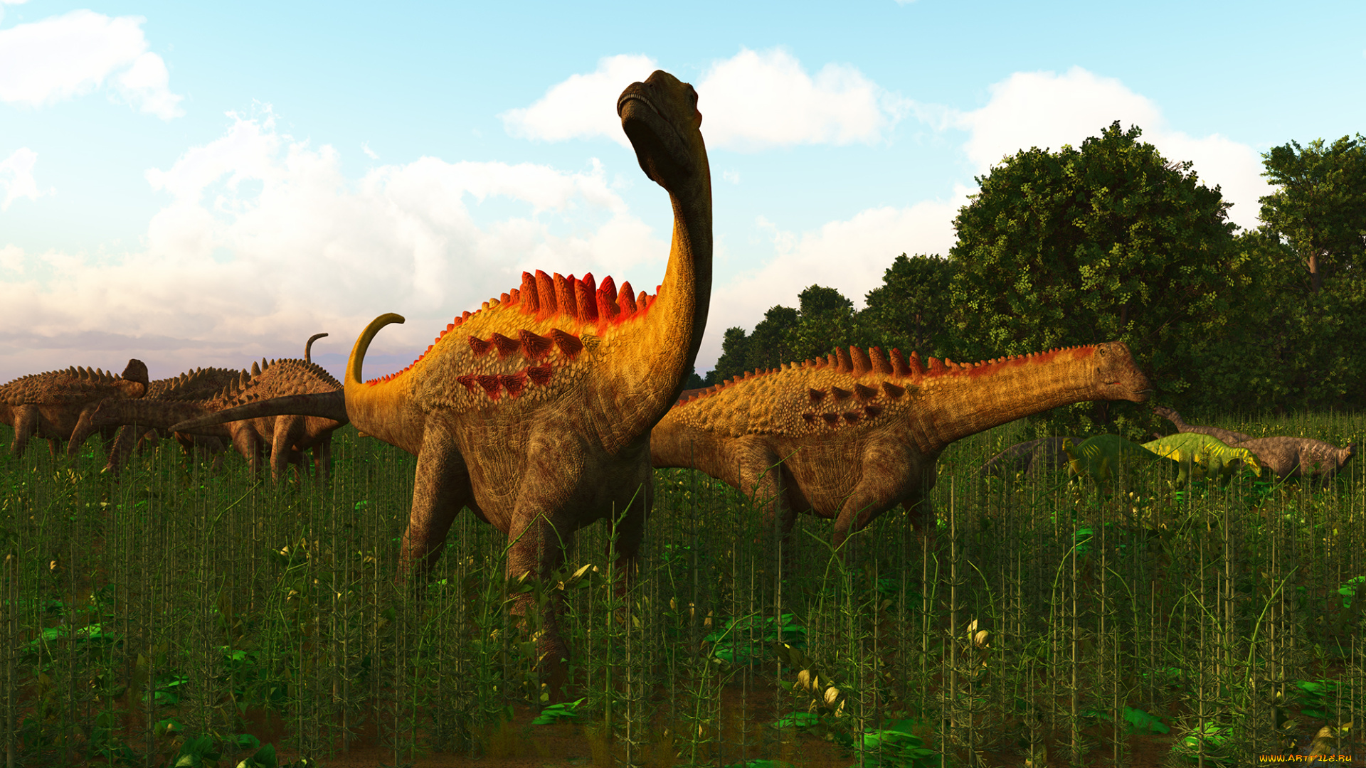 3д, графика, животные, , animals, динозавры, природа