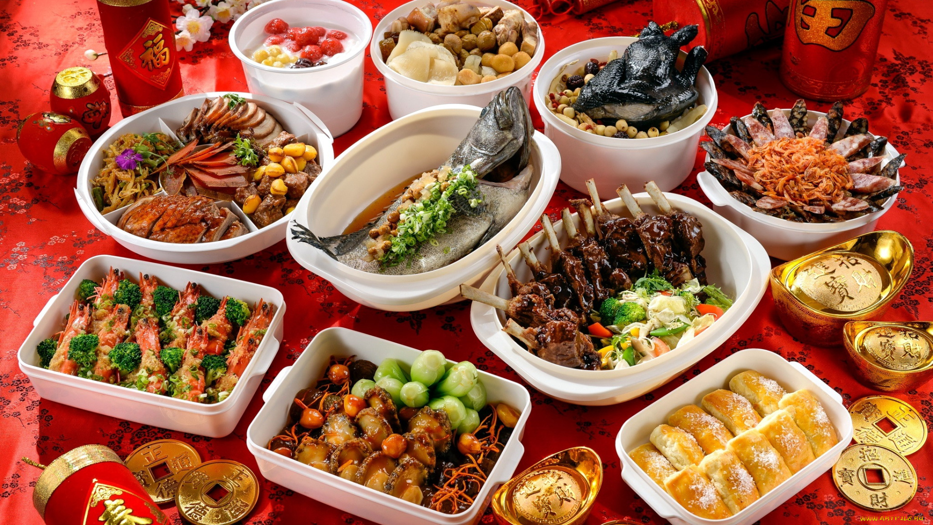 еда, разное, рыба, мясо, креветки