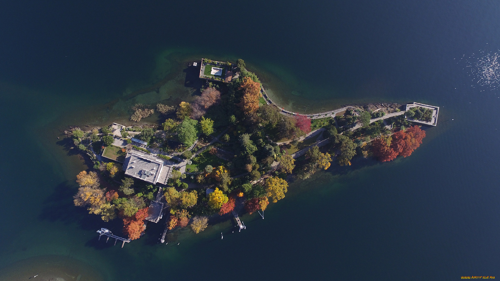 города, -, панорамы, острова, бриссаго, италия, район, лакарно, сан, панкрацио