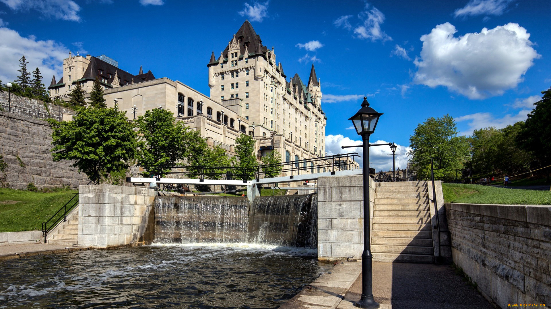 города, оттава, , канада, фонарь