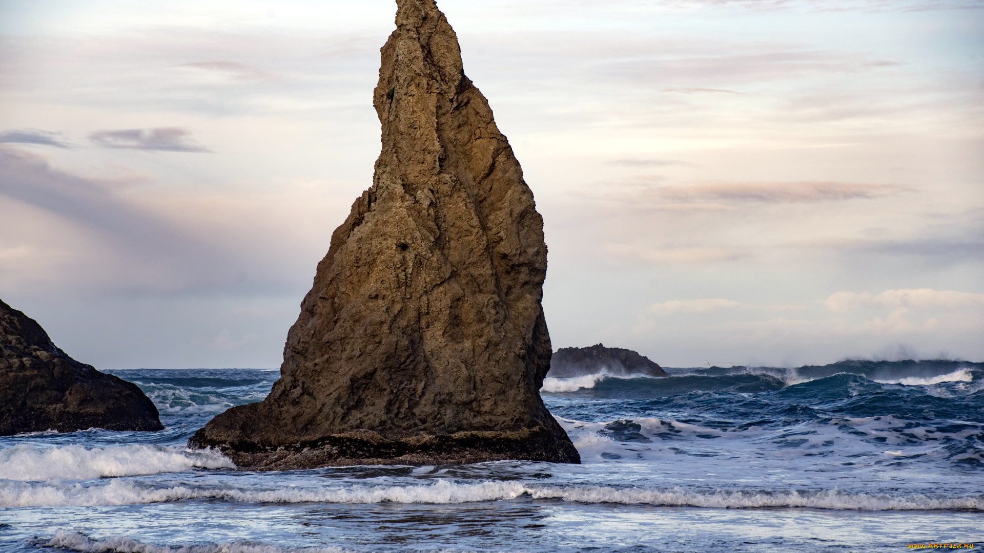 природа, побережье, скала