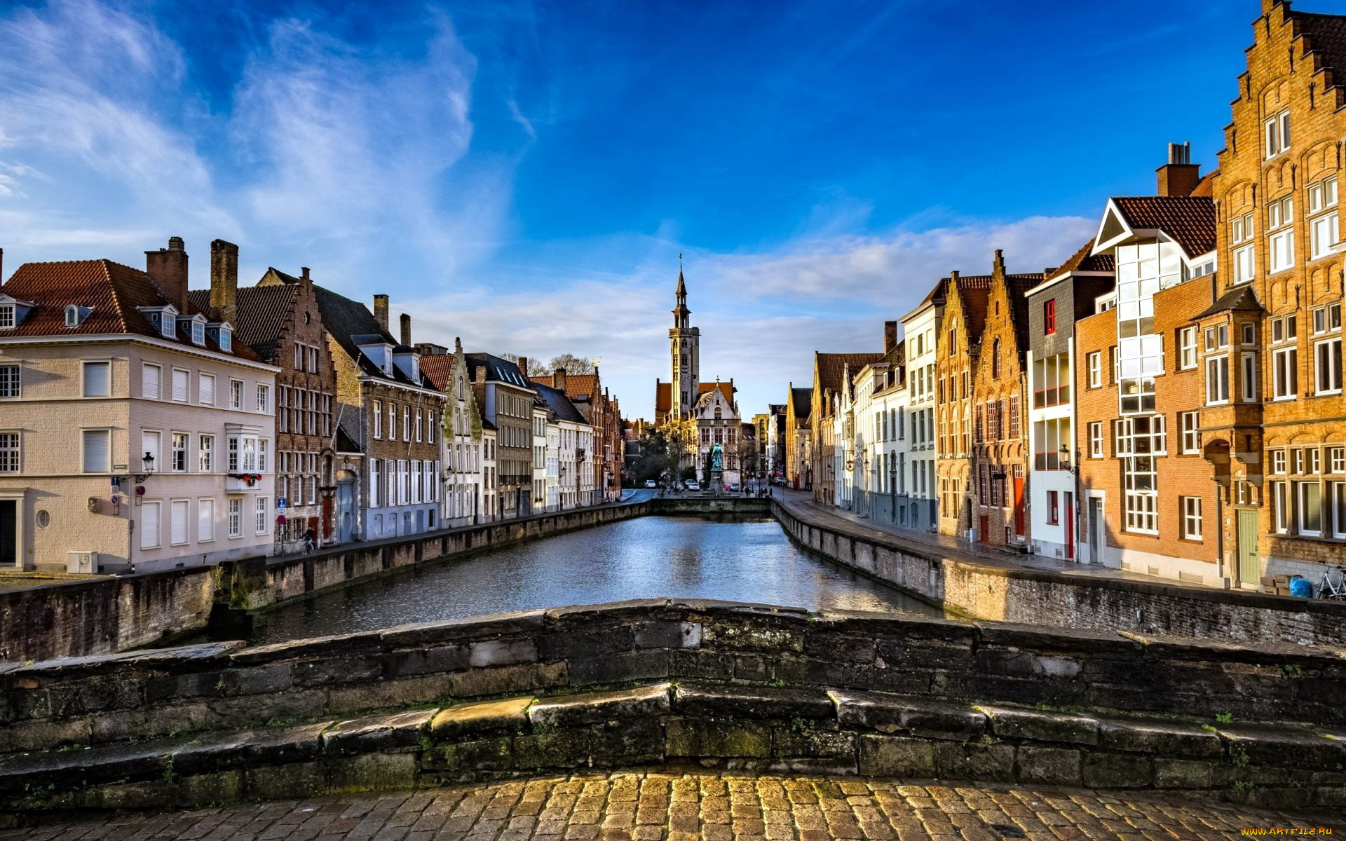 города, брюгге, , бельгия, канал