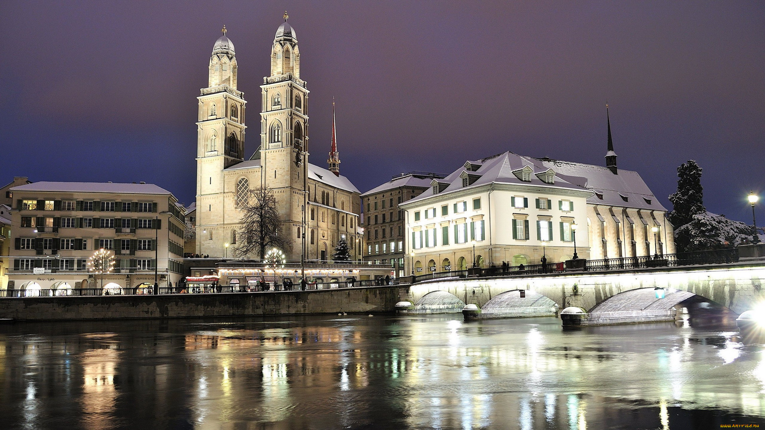 города, цюрих, , швейцария, мост