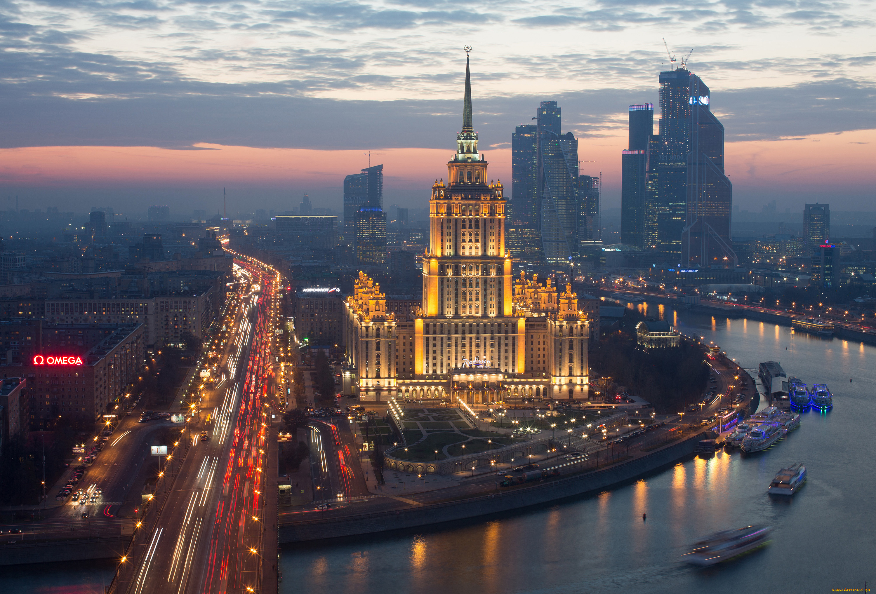 города, москва, , россия, москва, вечер, столицы