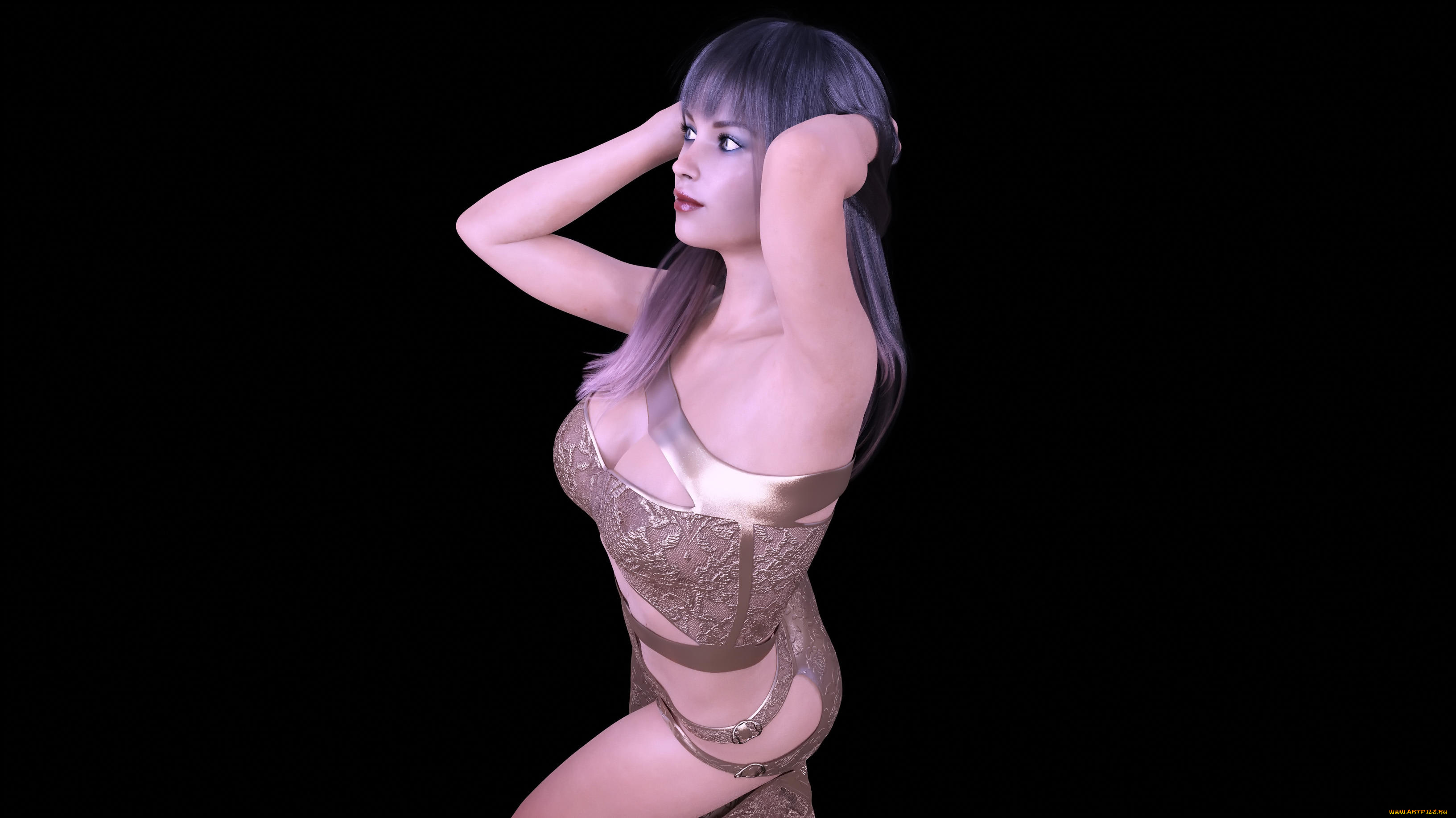 3д, графика, люди, , people, девушка, взгляд, фон