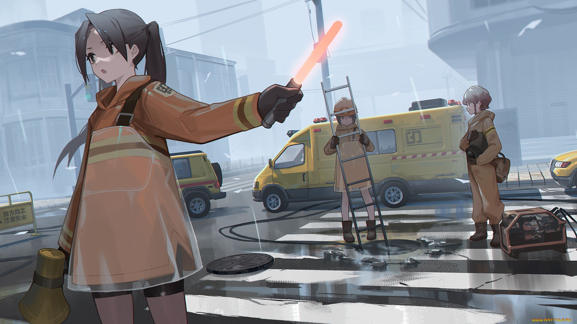 аниме, оружие, , техника, , технологии, девушка