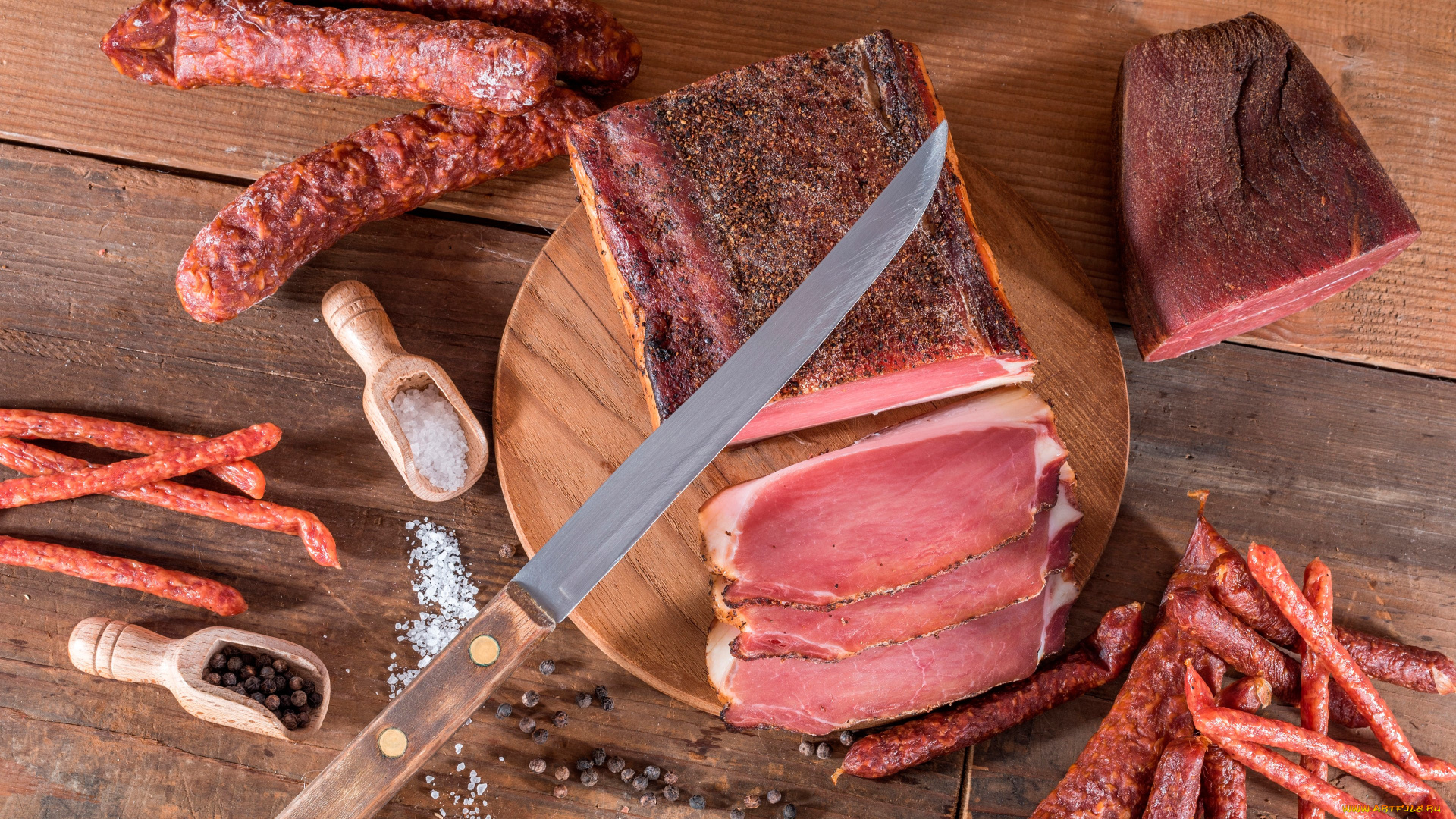 еда, мясные, блюда, копчёности