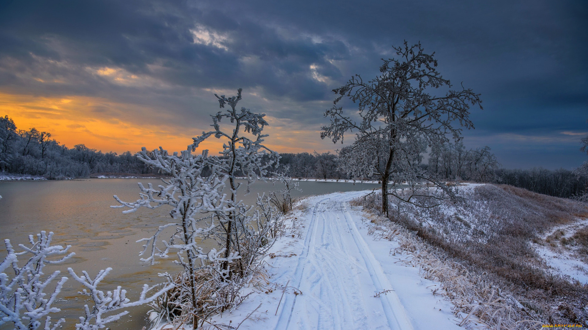 природа, зима, снег, сугробы