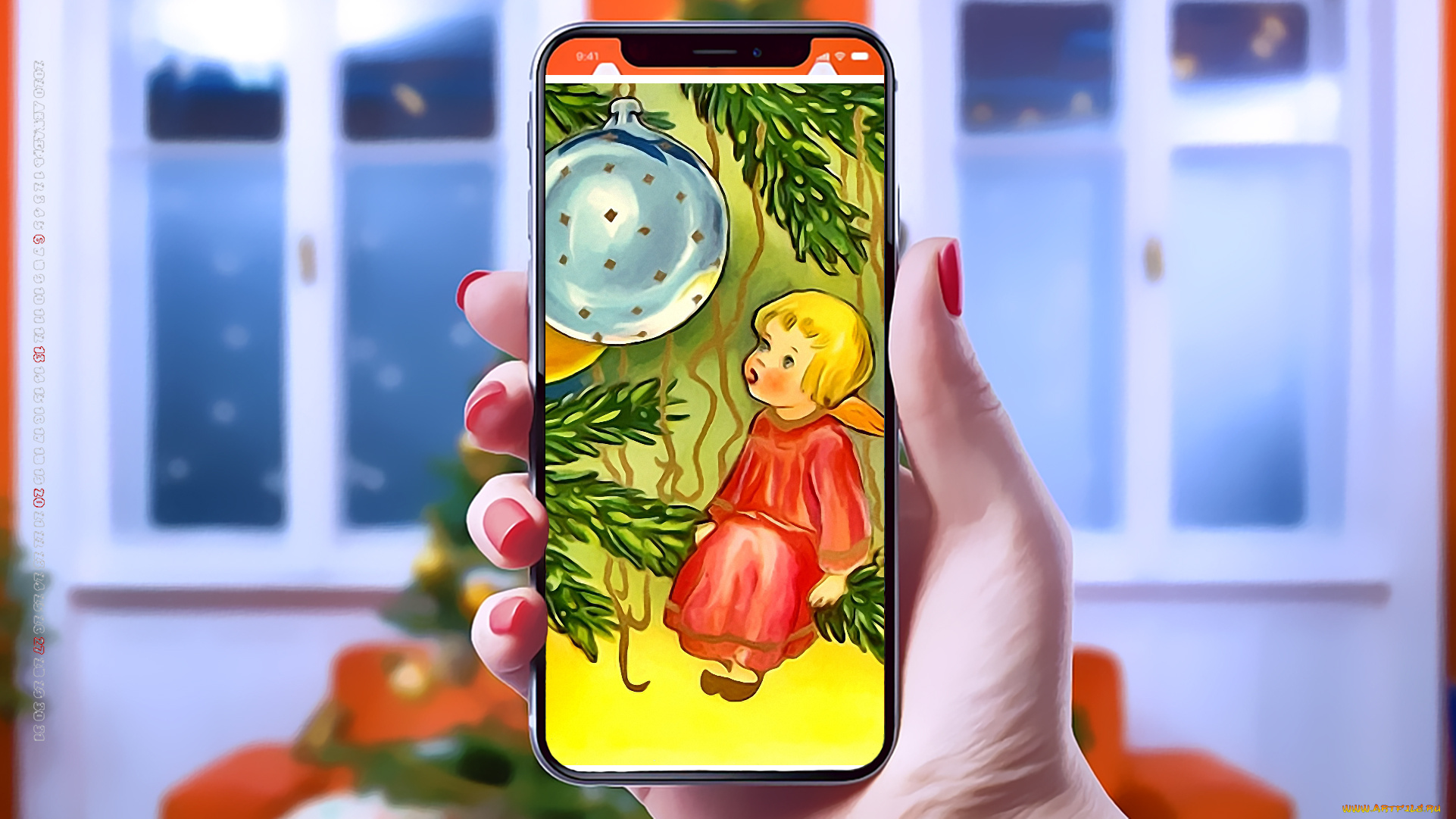 календари, праздники, , салюты, смартфон, шар, новогодний