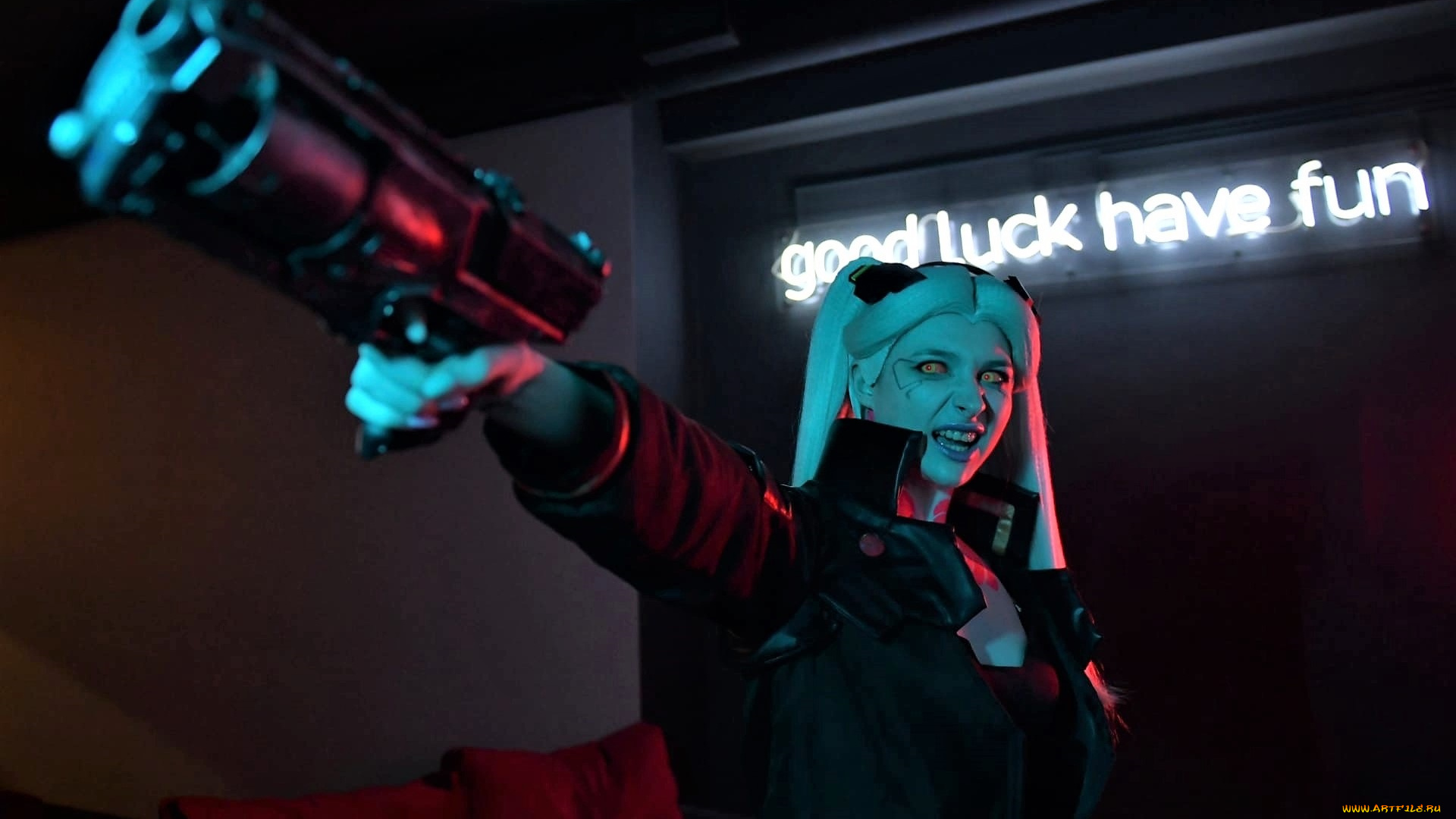 девушки, анастасия, заборонок, , ana, schuyler, образ, костюм, оружие, киберпанк