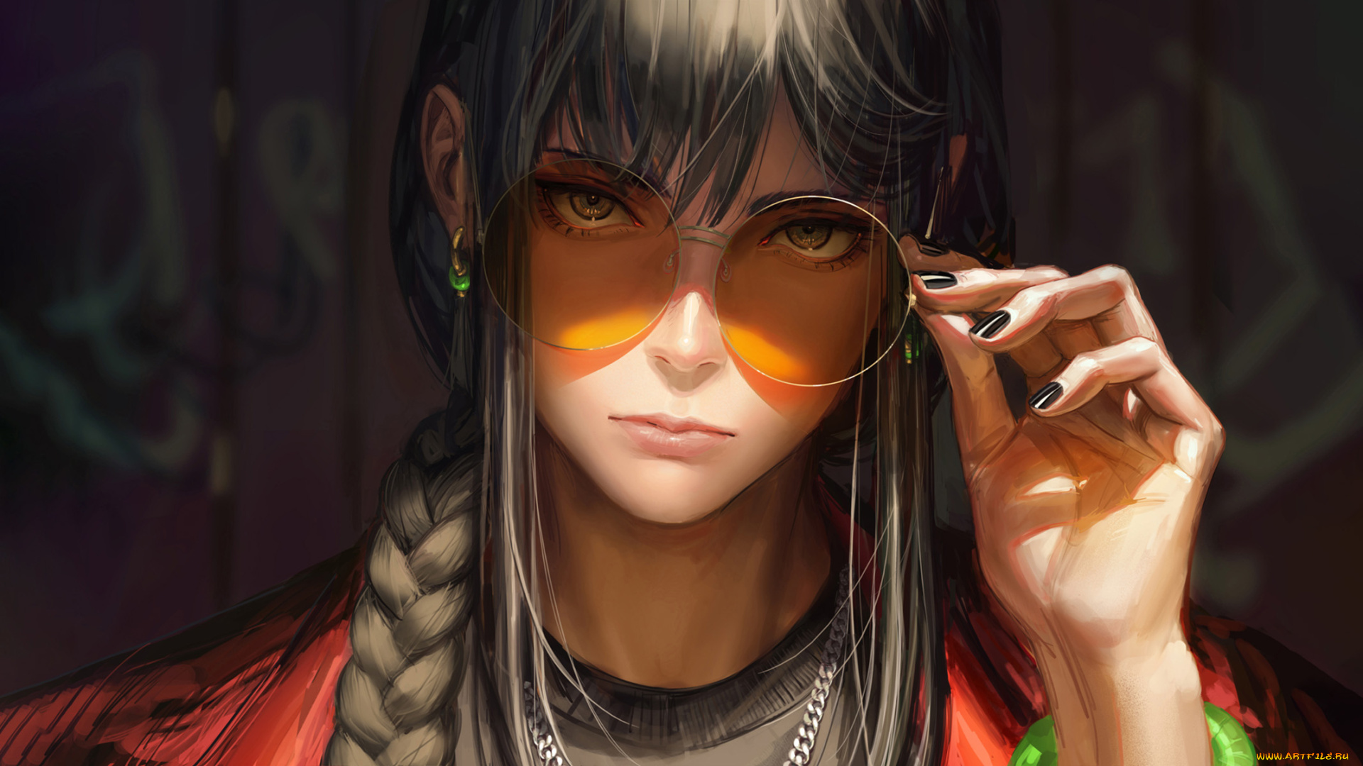 фэнтези, _guweiz, девушка, в, очках