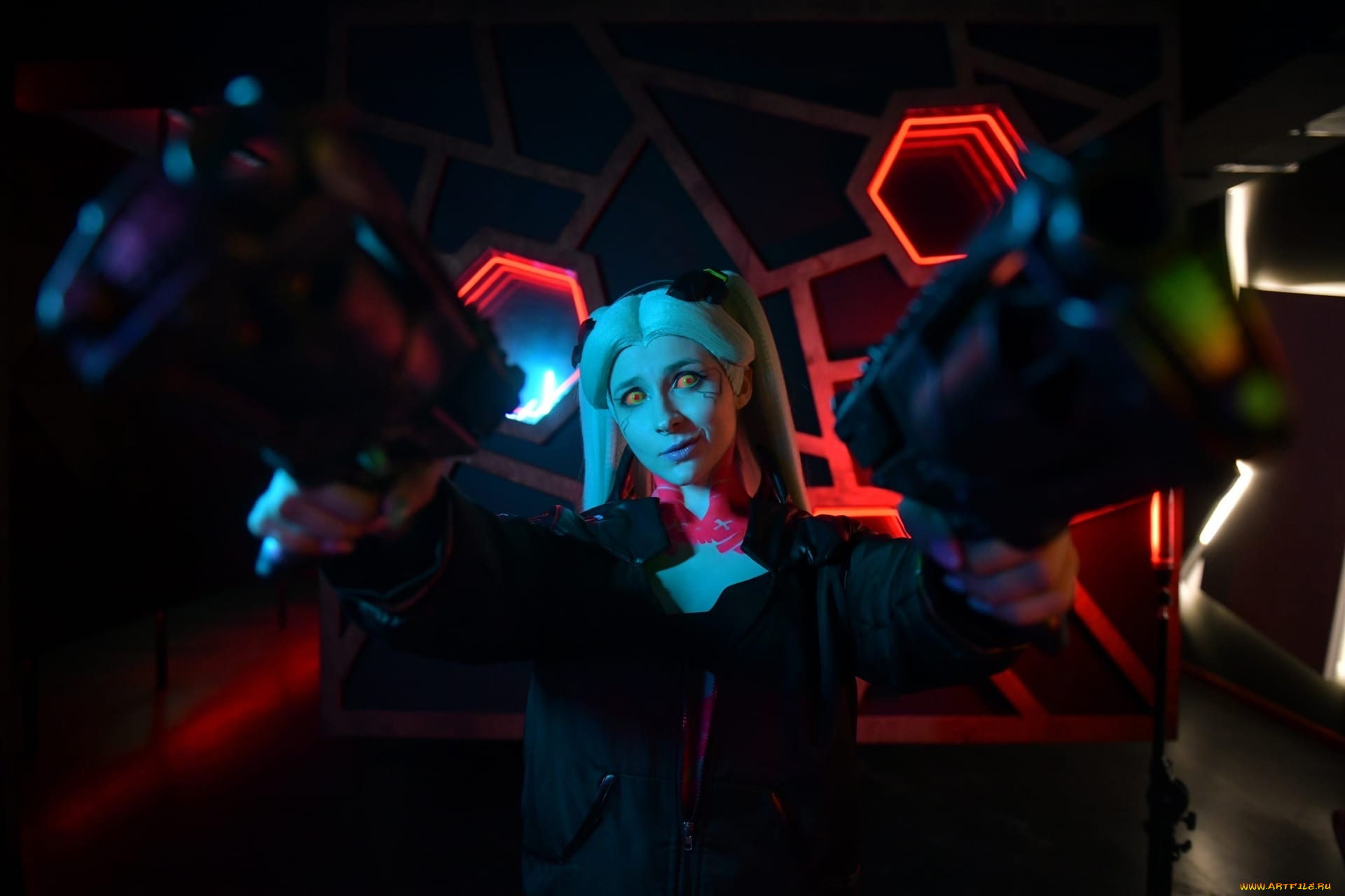 девушки, анастасия, заборонок, , ana, schuyler, образ, костюм, оружие, киберпанк