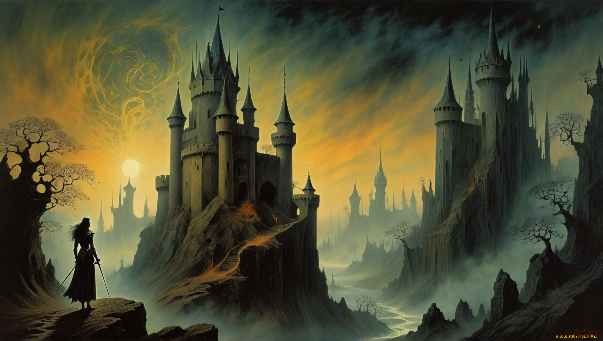 фэнтези, замки, нейросети, графика, нейроарт, ai, art, нейронные, сети, рисунки, нейро, искусство