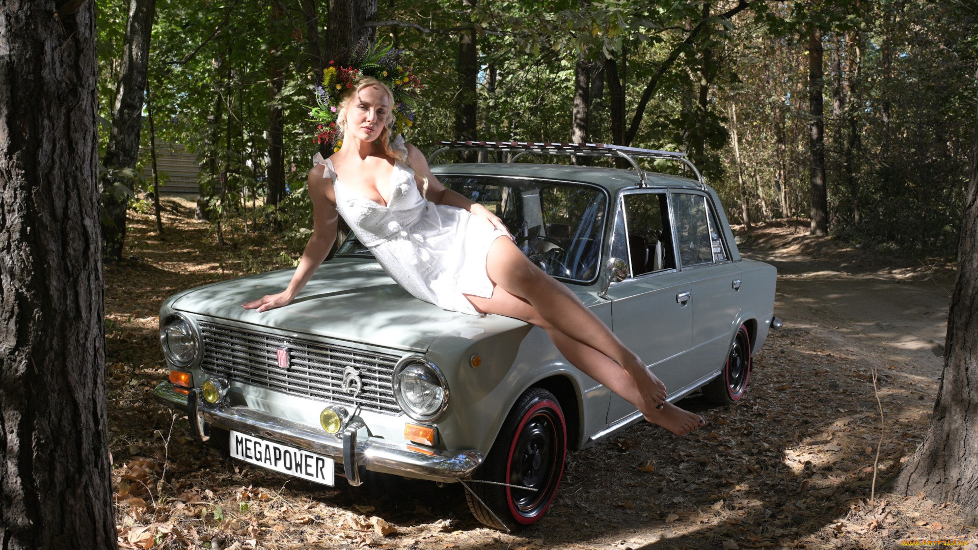 автомобили, -авто, с, девушками, ваз, 2101