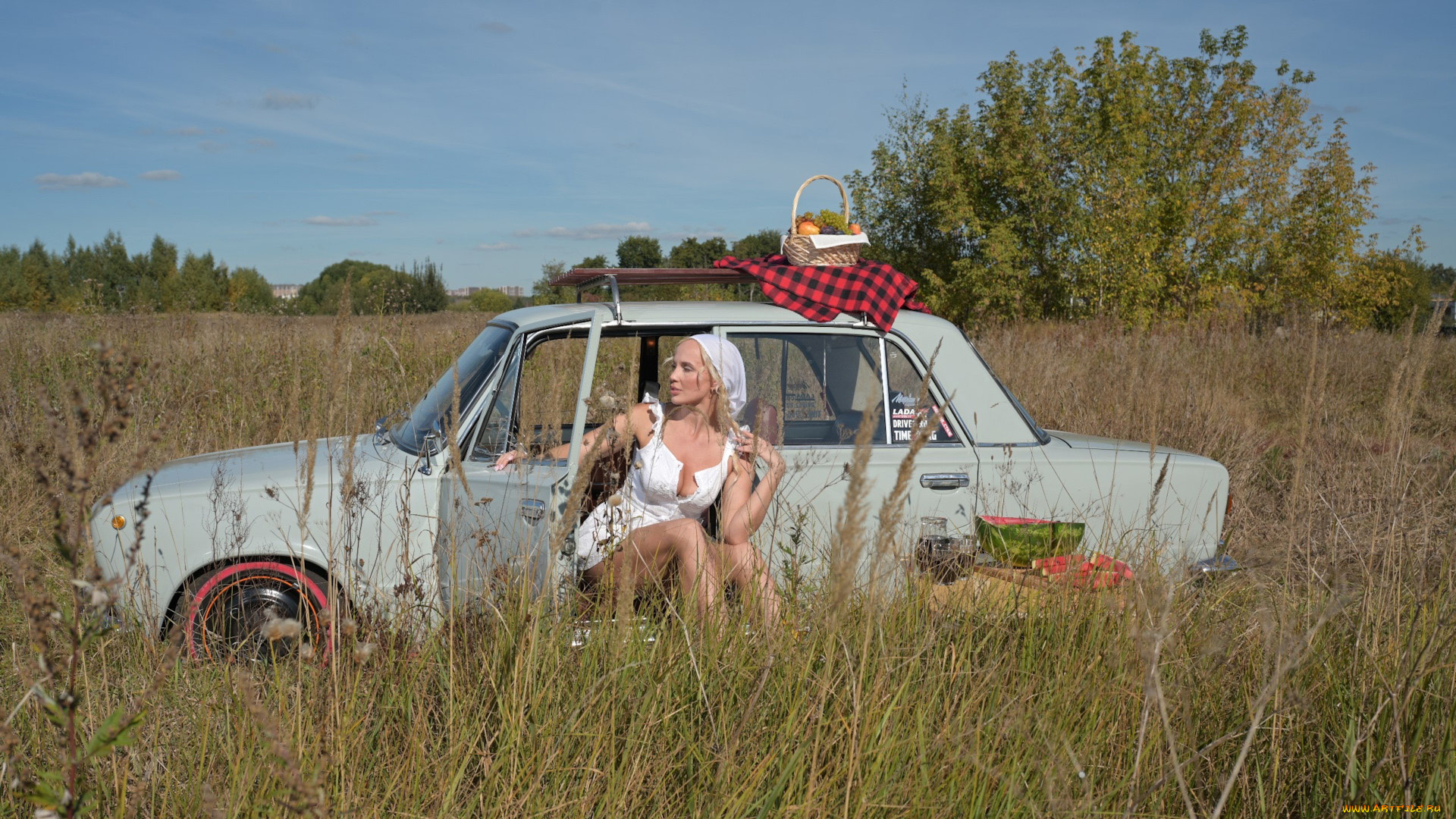 автомобили, -авто, с, девушками, ваз, 2101