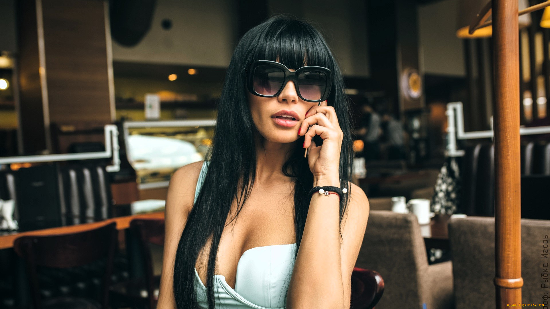 девушки, -, брюнетки, , шатенки, брюнетка, очки, кафе