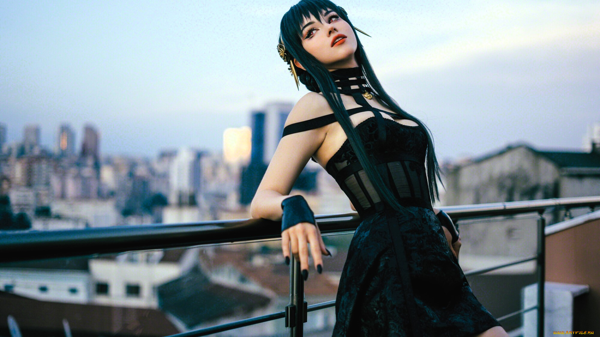 девушки, саша, холланд, , shirogane, sama, образ, косплей, ограда, панорама