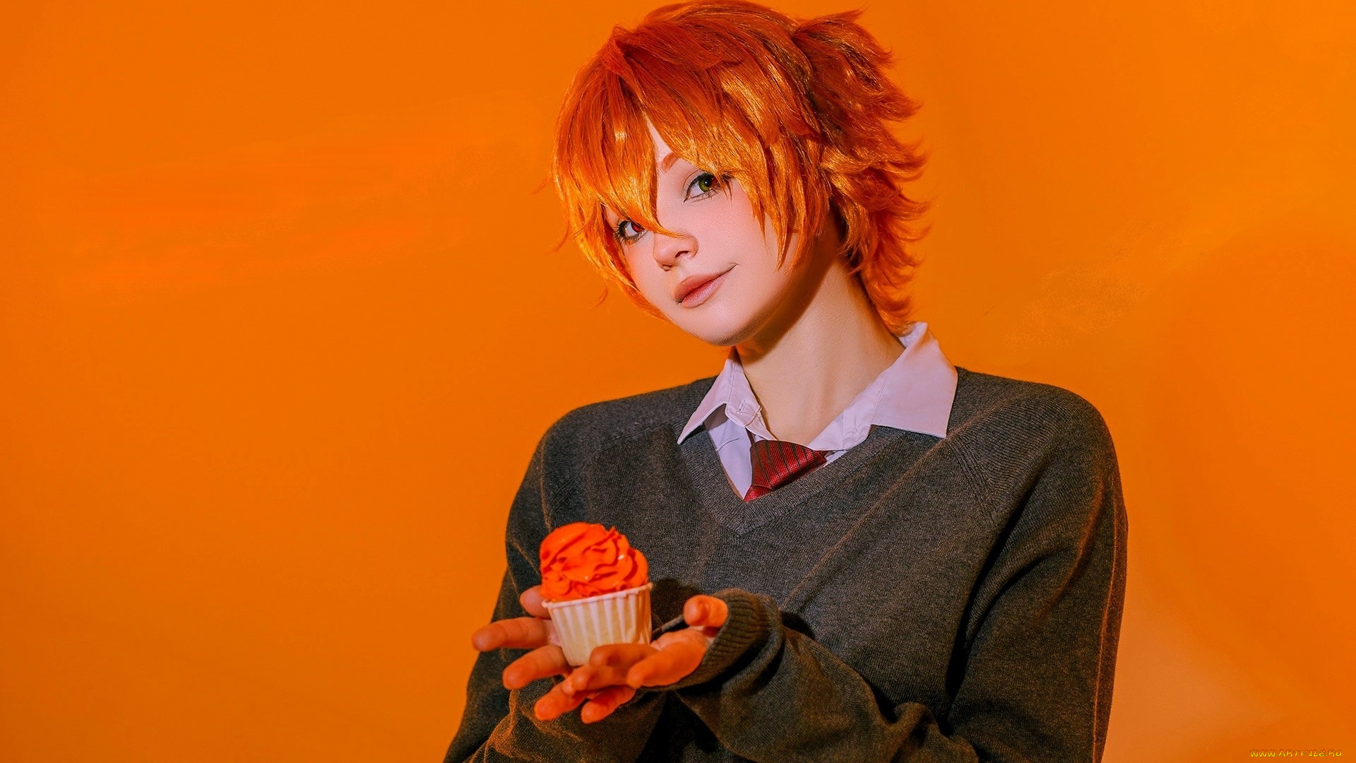 девушки, tenletters, образ, наряд, косплей, свитер, кекс, галстук