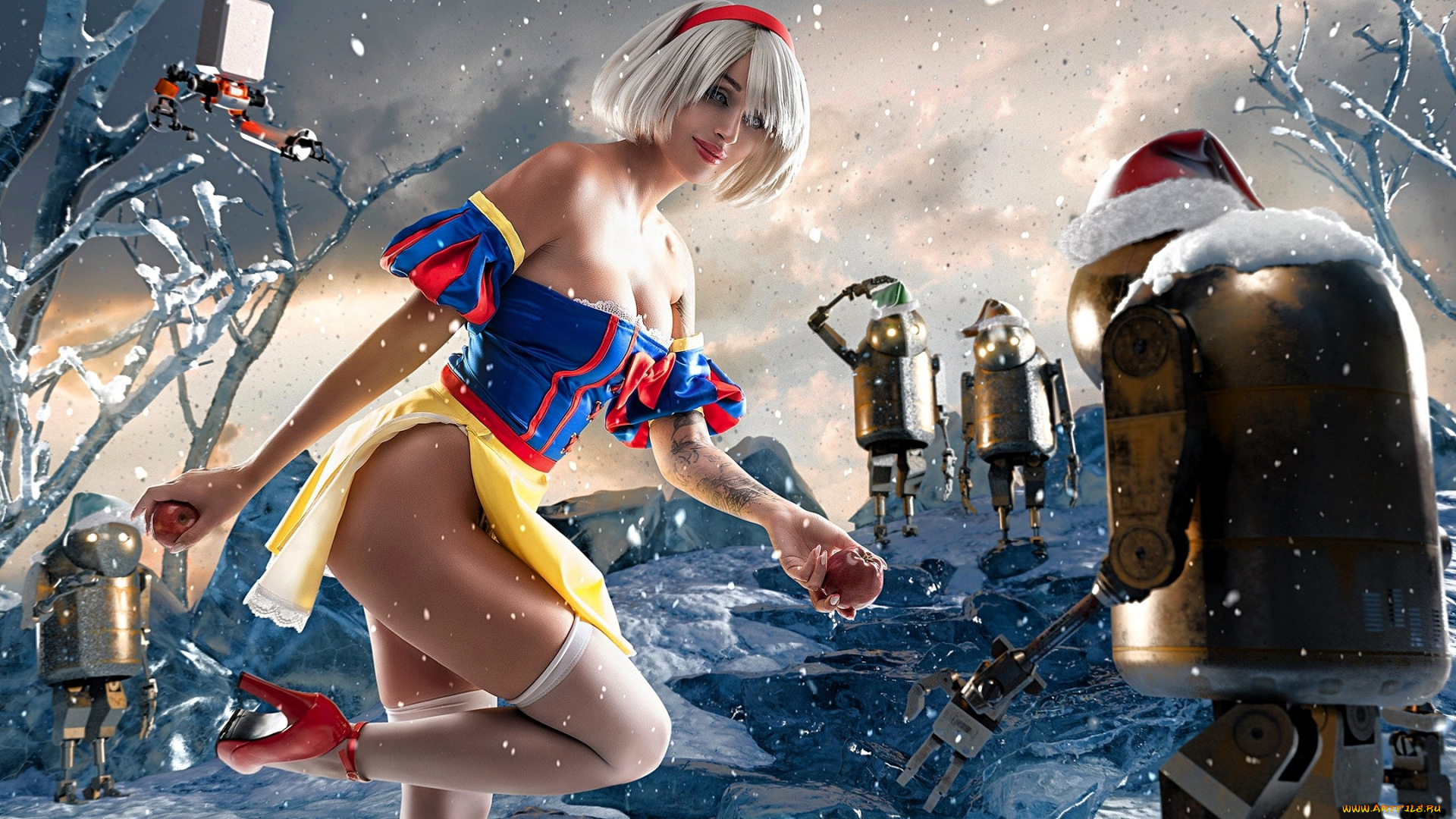 девушки, valery, himera, , lera, himera, образ, костюм, косплей, снег, роботы