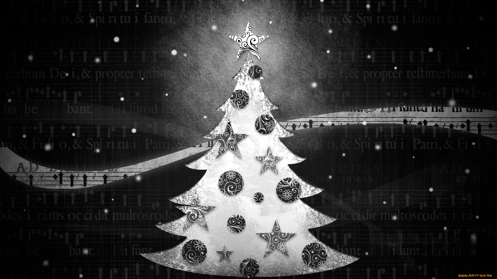 праздничные, векторная, графика, , новый, год, ёлка, украшения, надписи, ноты