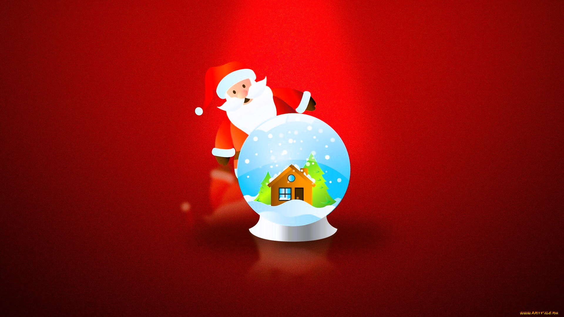 праздничные, векторная, графика, , новый, год, санта, клаус, шар, дом, ёлки