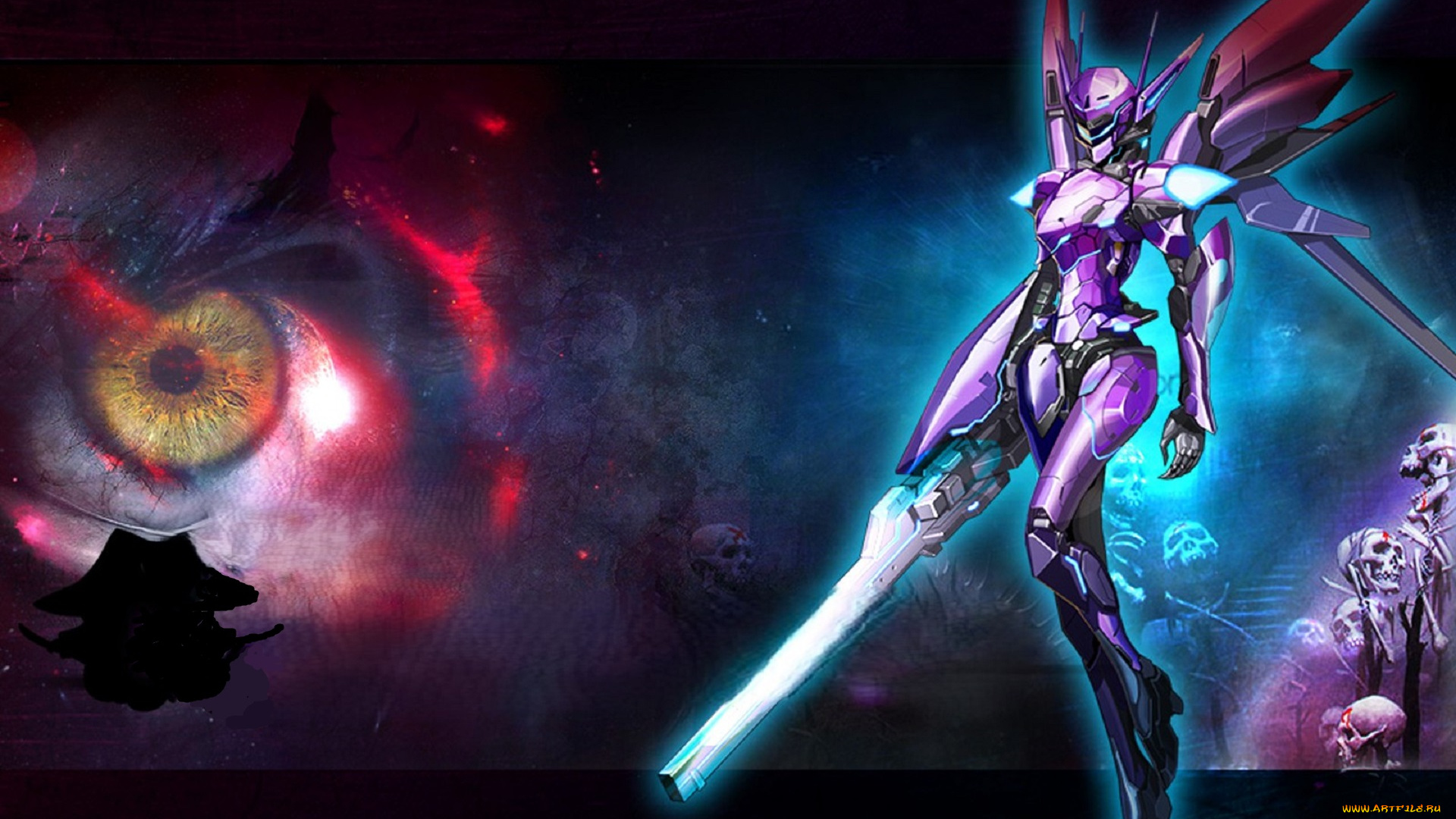 видео, игры, zero, online, киборг, оружие, глаз, черепа