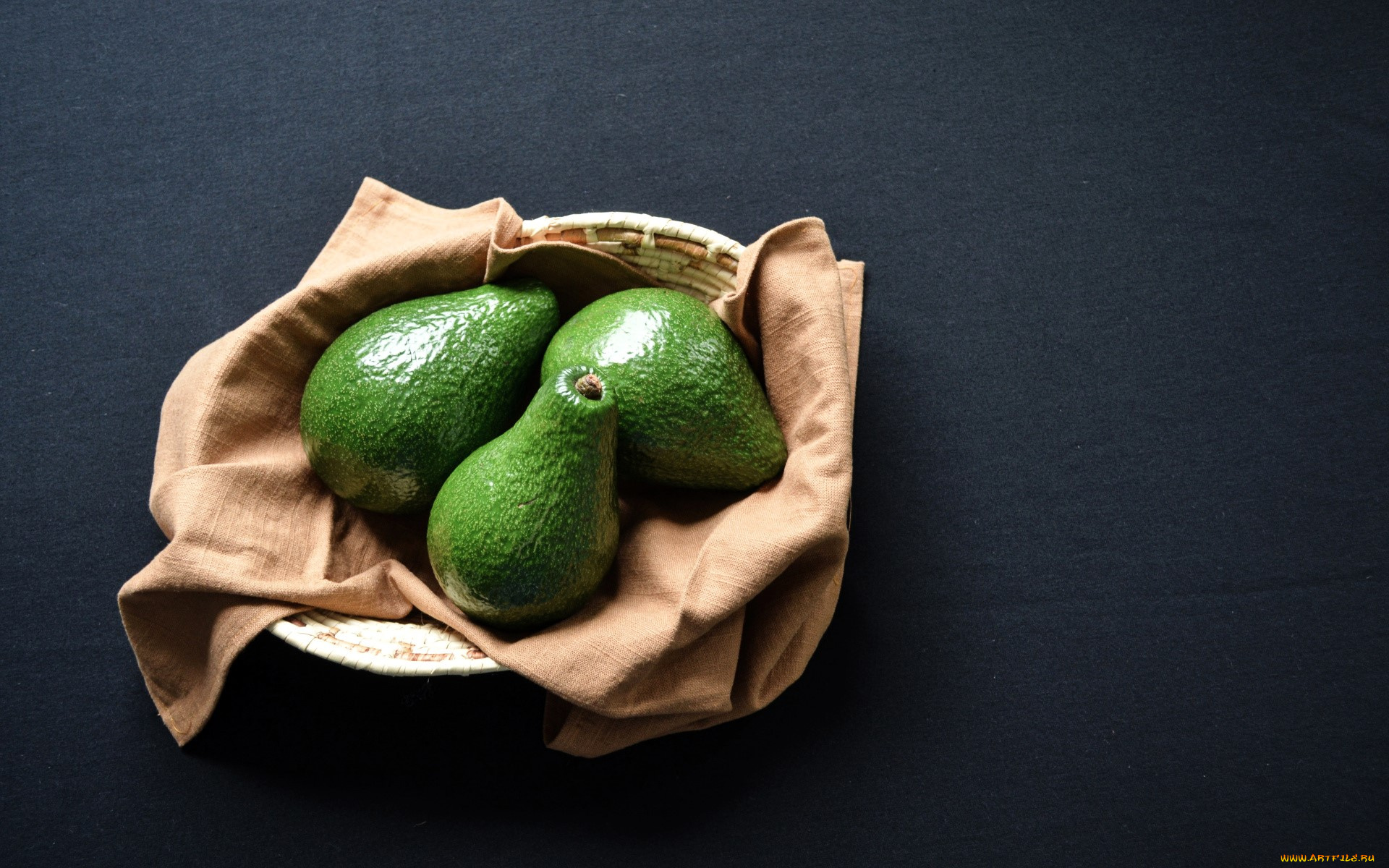 еда, авокадо, плоды, полотенце, корзинка