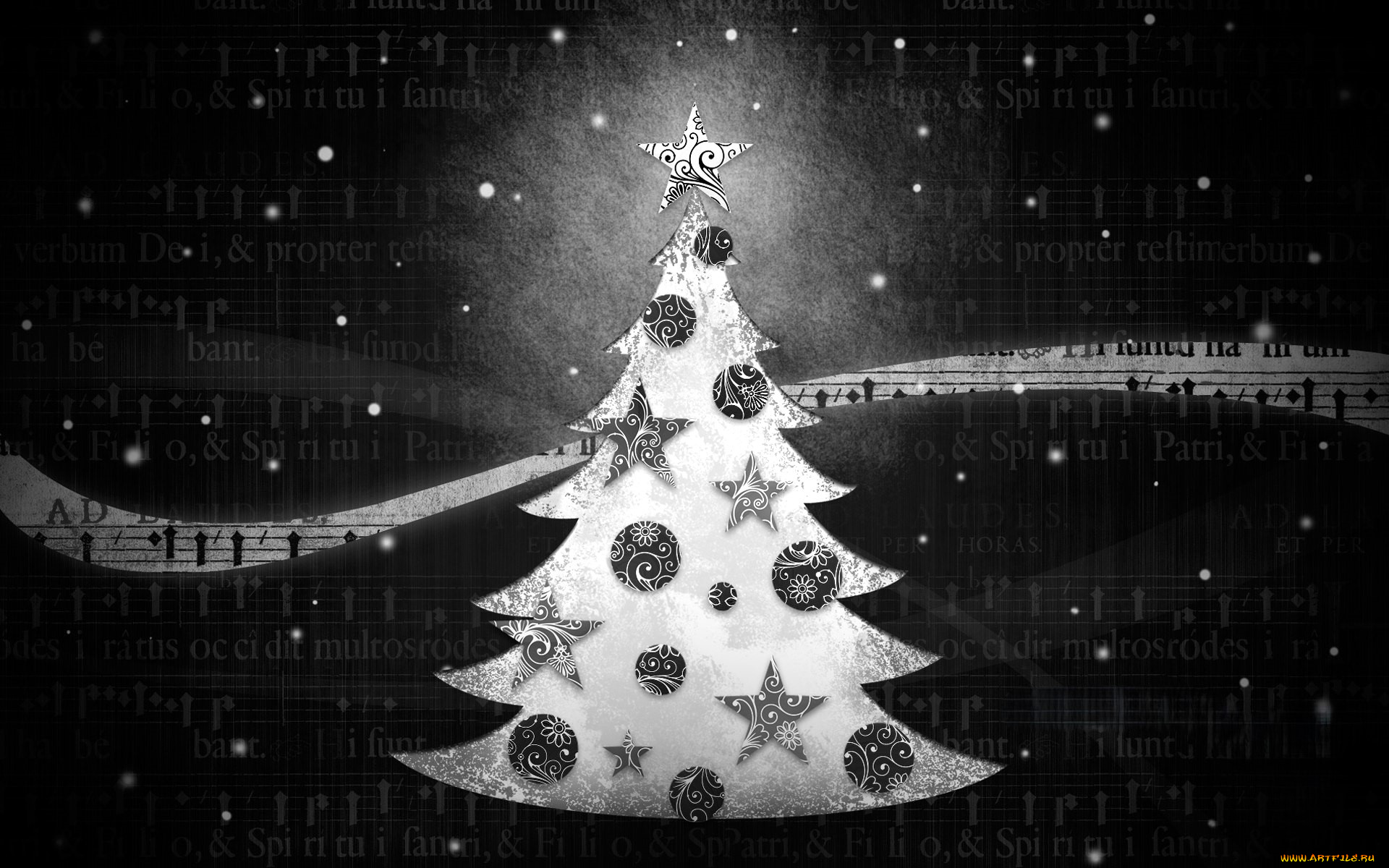 праздничные, векторная, графика, , новый, год, ёлка, украшения, надписи, ноты