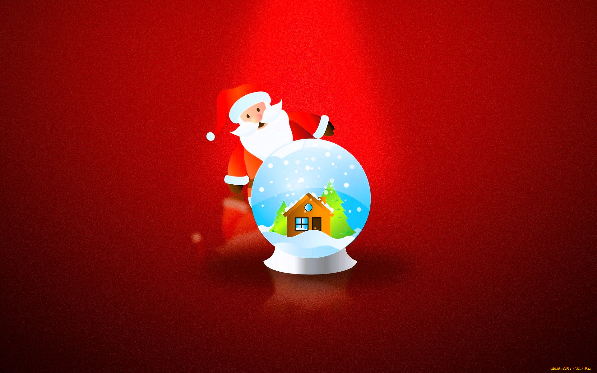праздничные, векторная, графика, , новый, год, санта, клаус, шар, дом, ёлки