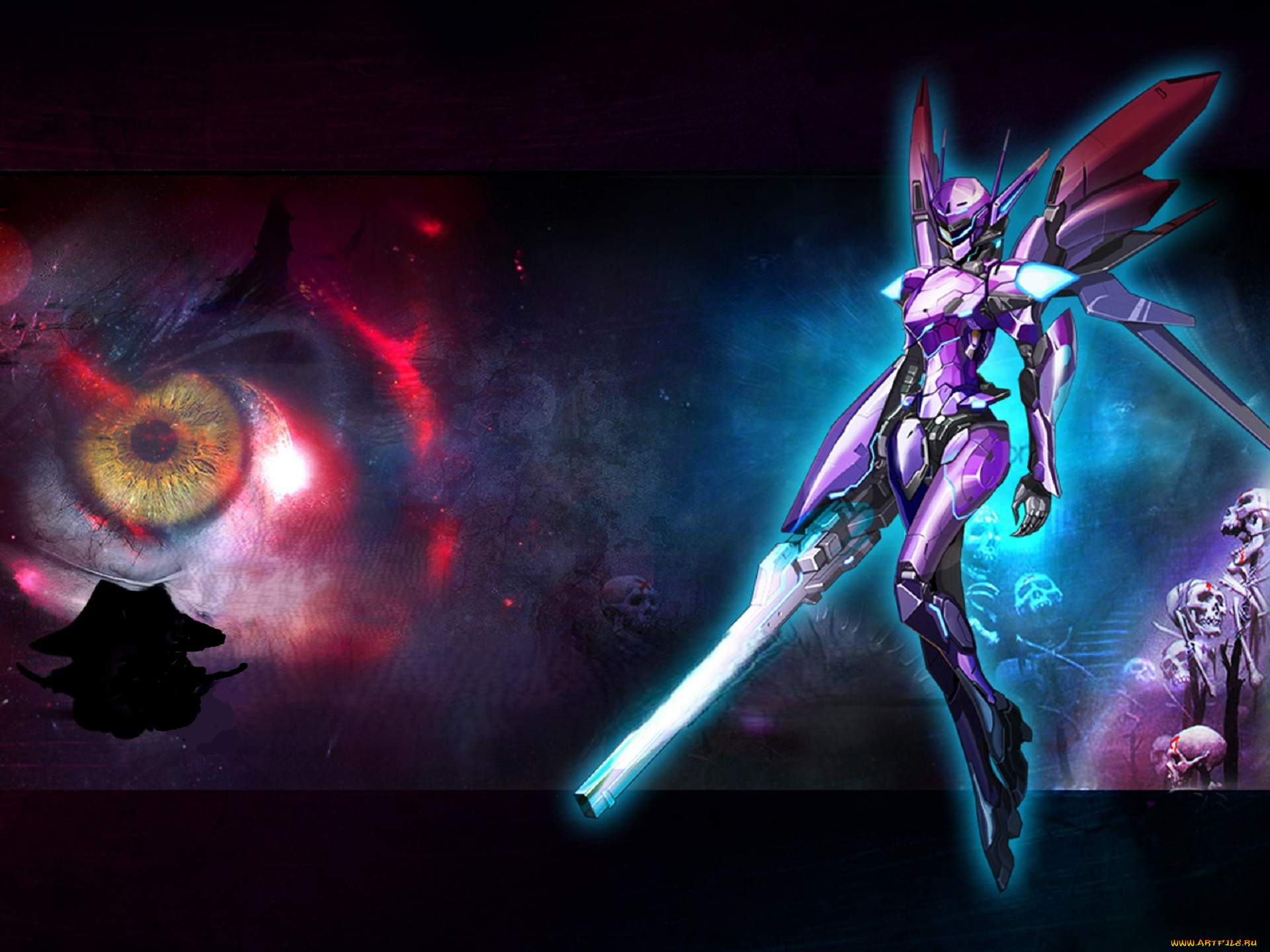 видео, игры, zero, online, киборг, оружие, глаз, черепа