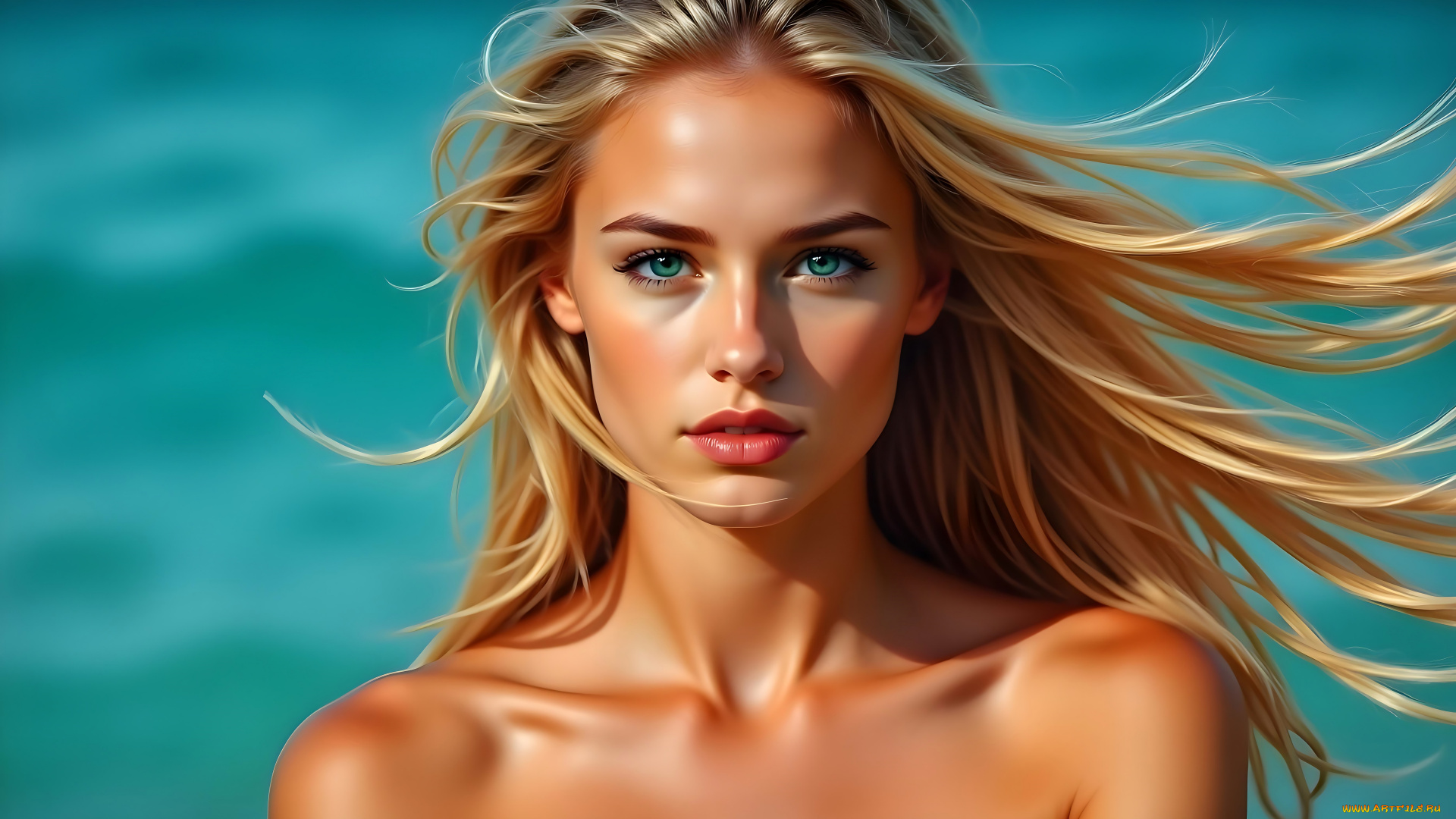 рисованное, 3д, графика, портреты, и, лица, , portraits, and, faсes, взгляд, девушка, волосы, блондинка, цифровое, искусство, ии-арт, нейросеть, искусственного, интеллекта