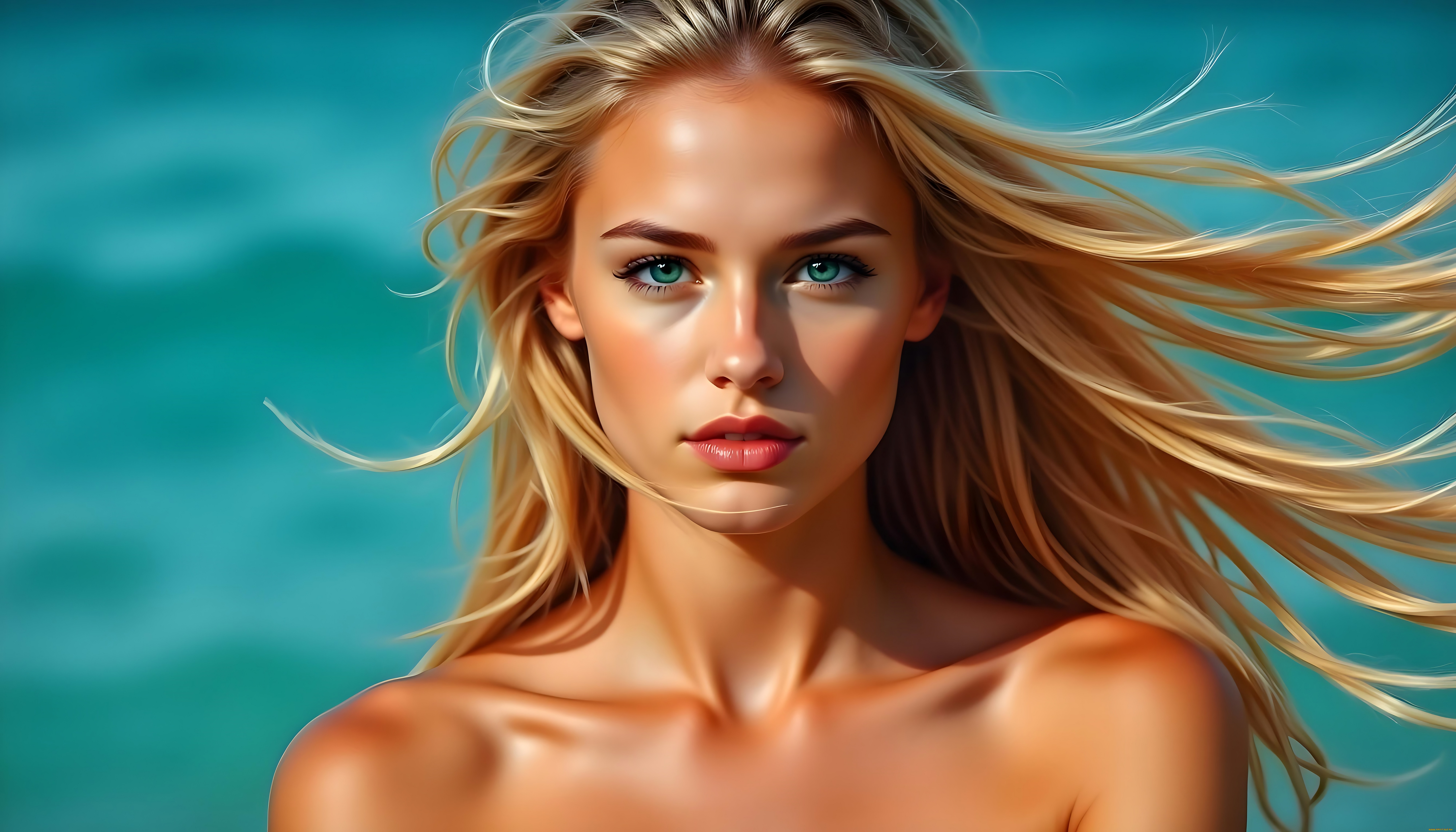 рисованное, 3д, графика, портреты, и, лица, , portraits, and, faсes, взгляд, девушка, волосы, блондинка, цифровое, искусство, ии-арт, нейросеть, искусственного, интеллекта