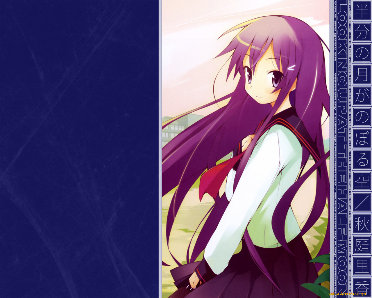 аниме, hanbun, no, tsuki, ga, noboru, sora