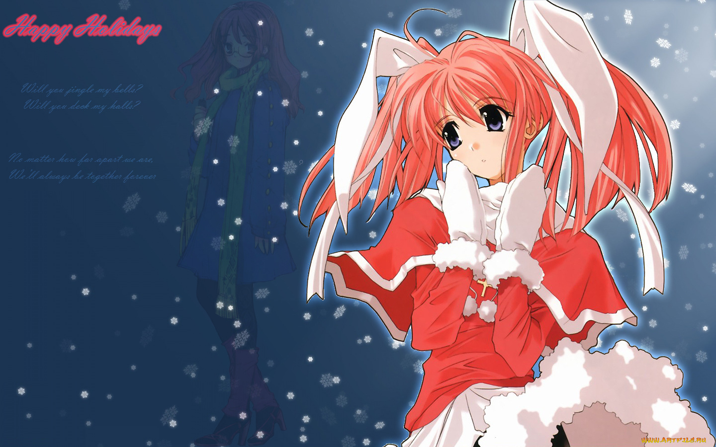 аниме, merry, chrismas, winter