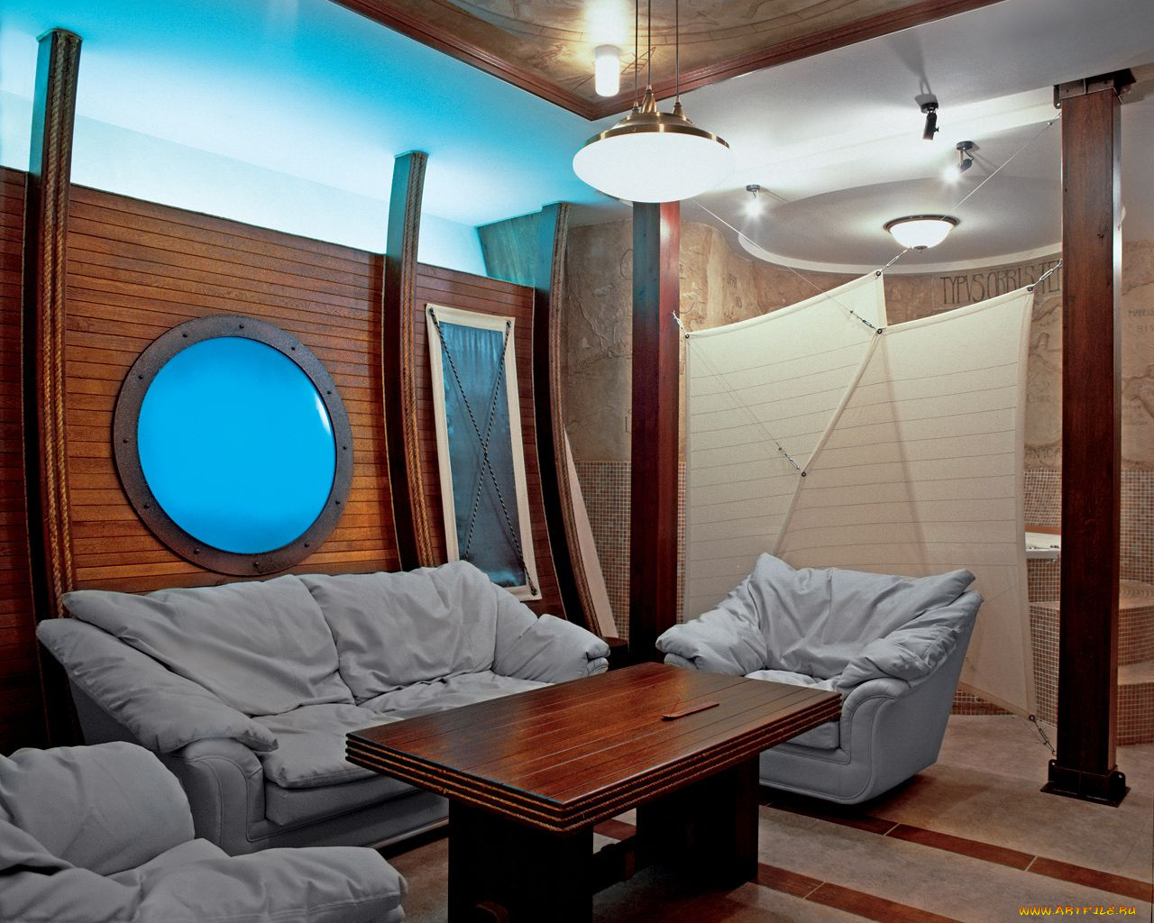 интерьер, каюты, помещения, на, корабле