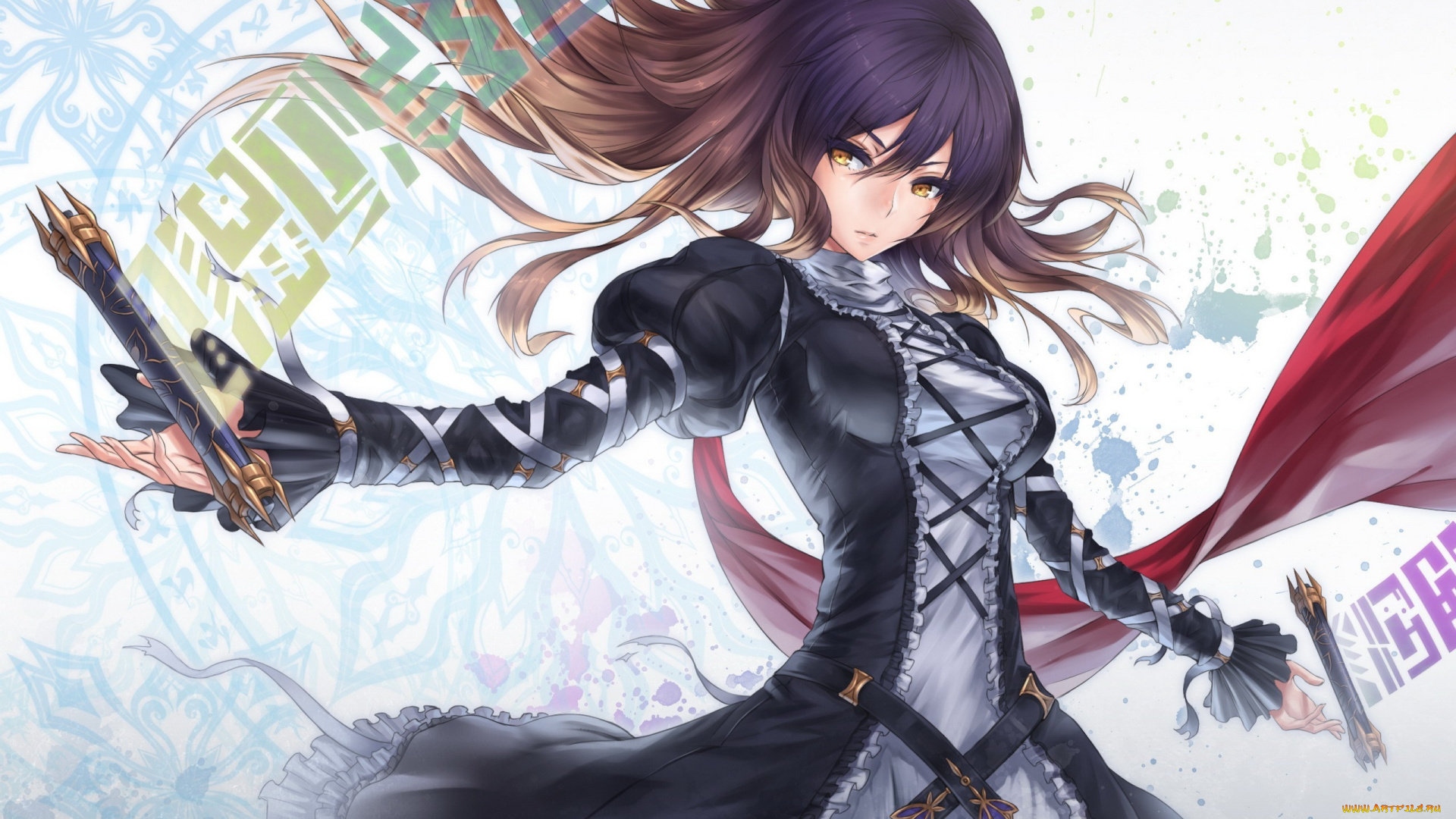 аниме, touhou, девушка, магия, жезл