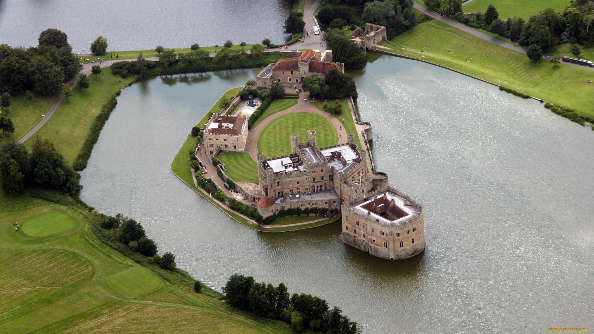 leeds, castle, kent, england, города, дворцы, замки, крепости, замок, остров, река