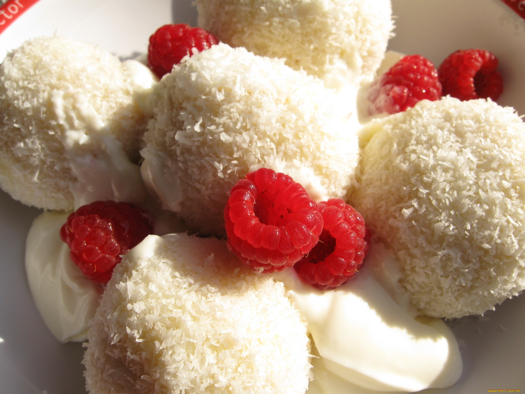 автор, varvarra, еда, мороженое, десерты, кокосовая, стружка, сливки, малина